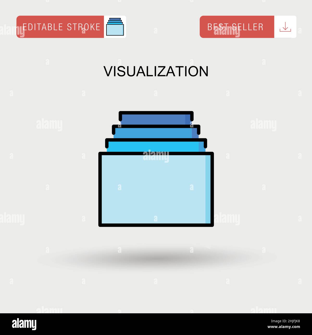 Visualisierung einfaches Vektorsymbol. Stock Vektor