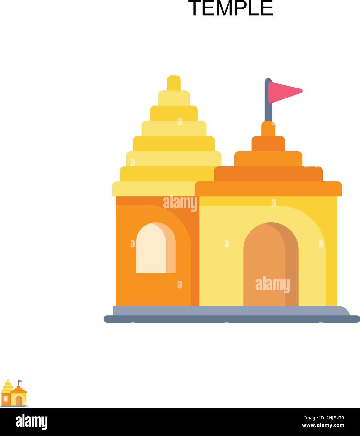 Tempel einfaches Vektor-Symbol. Illustration Symbol Design-Vorlage für Web mobile UI-Element. Stock Vektor