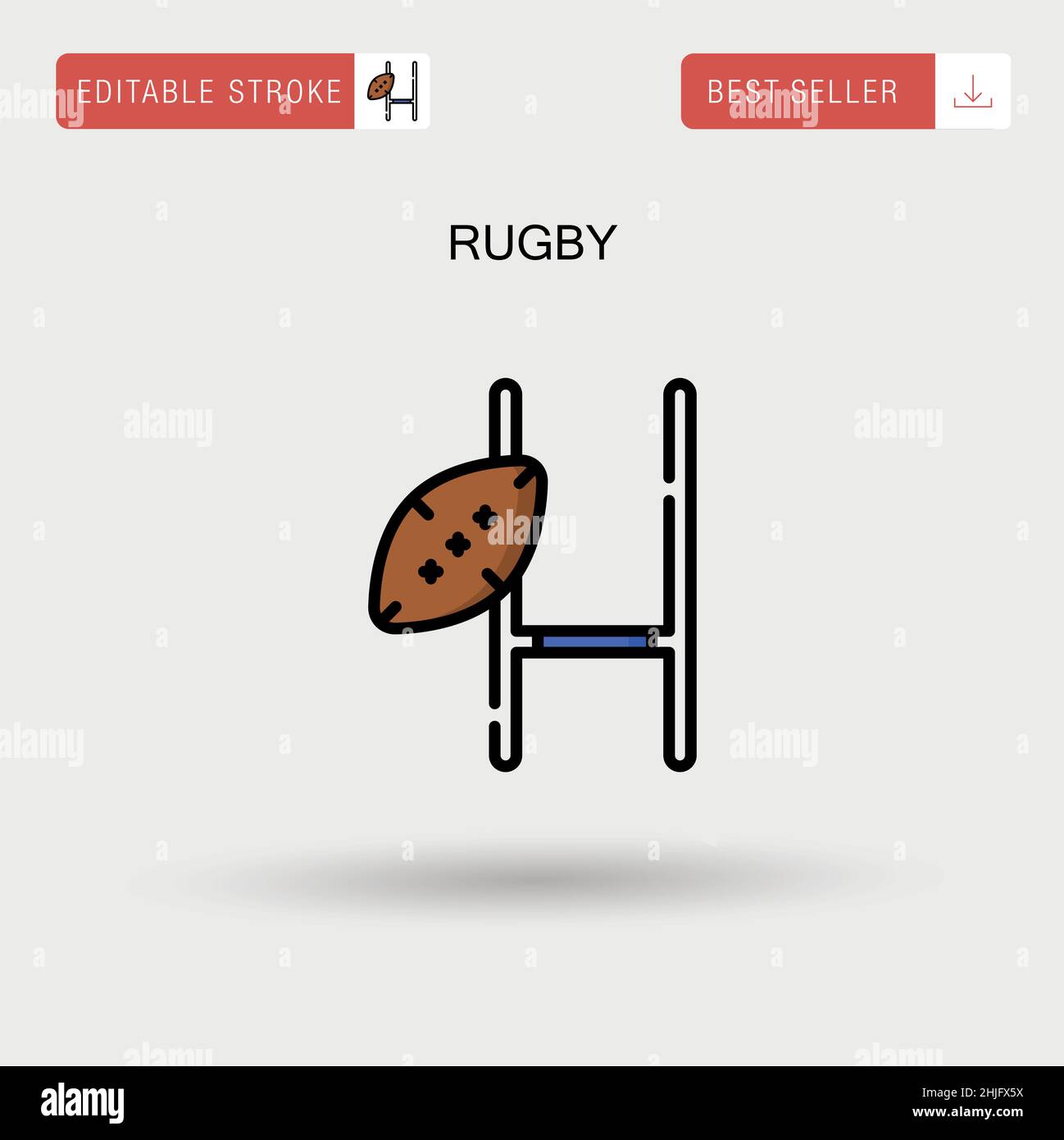 Einfaches Rugby-Vektor-Symbol. Stock Vektor