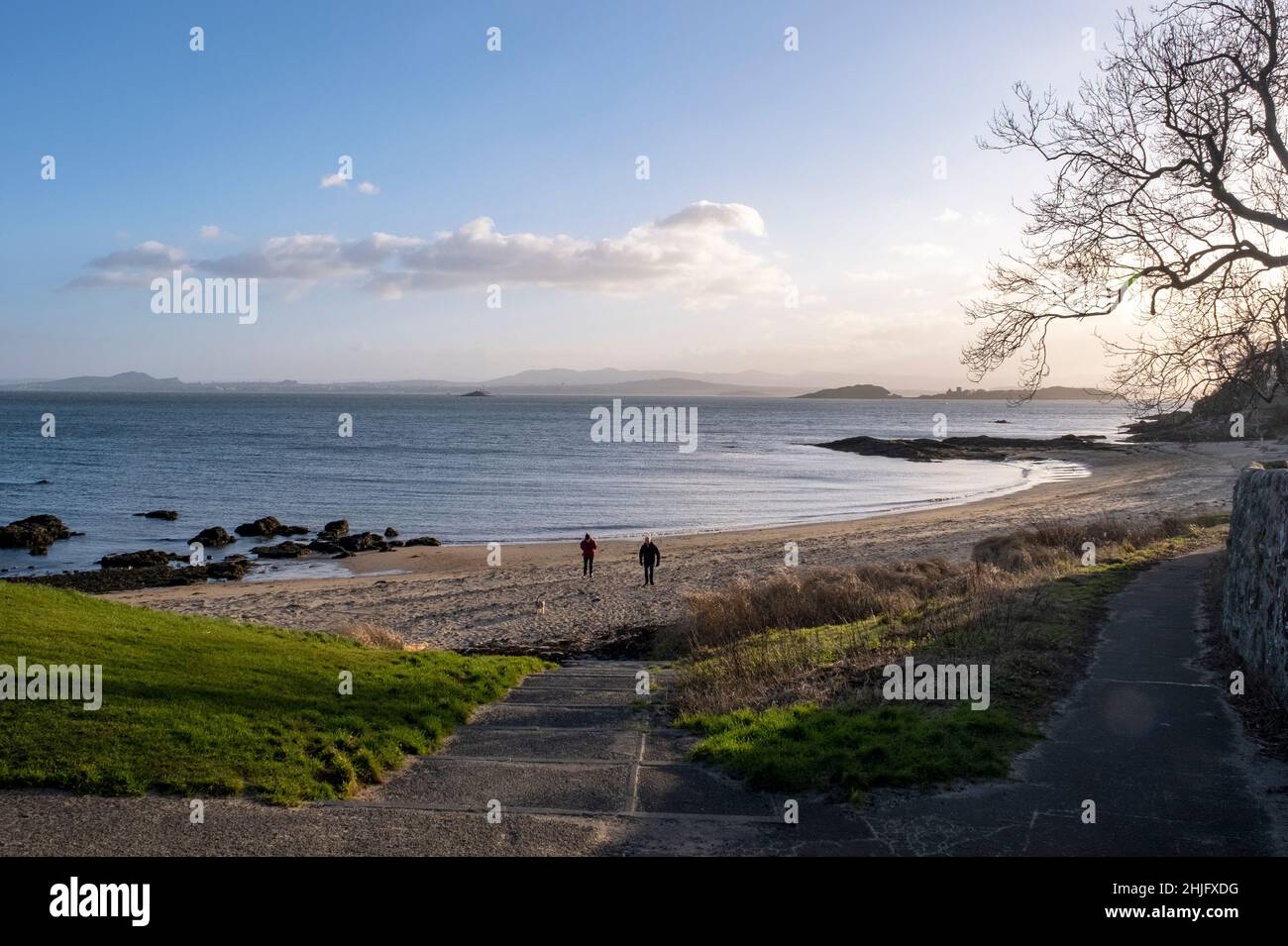 Black Sands Beach, Aberdour, Fife, Schottland. Stockfoto