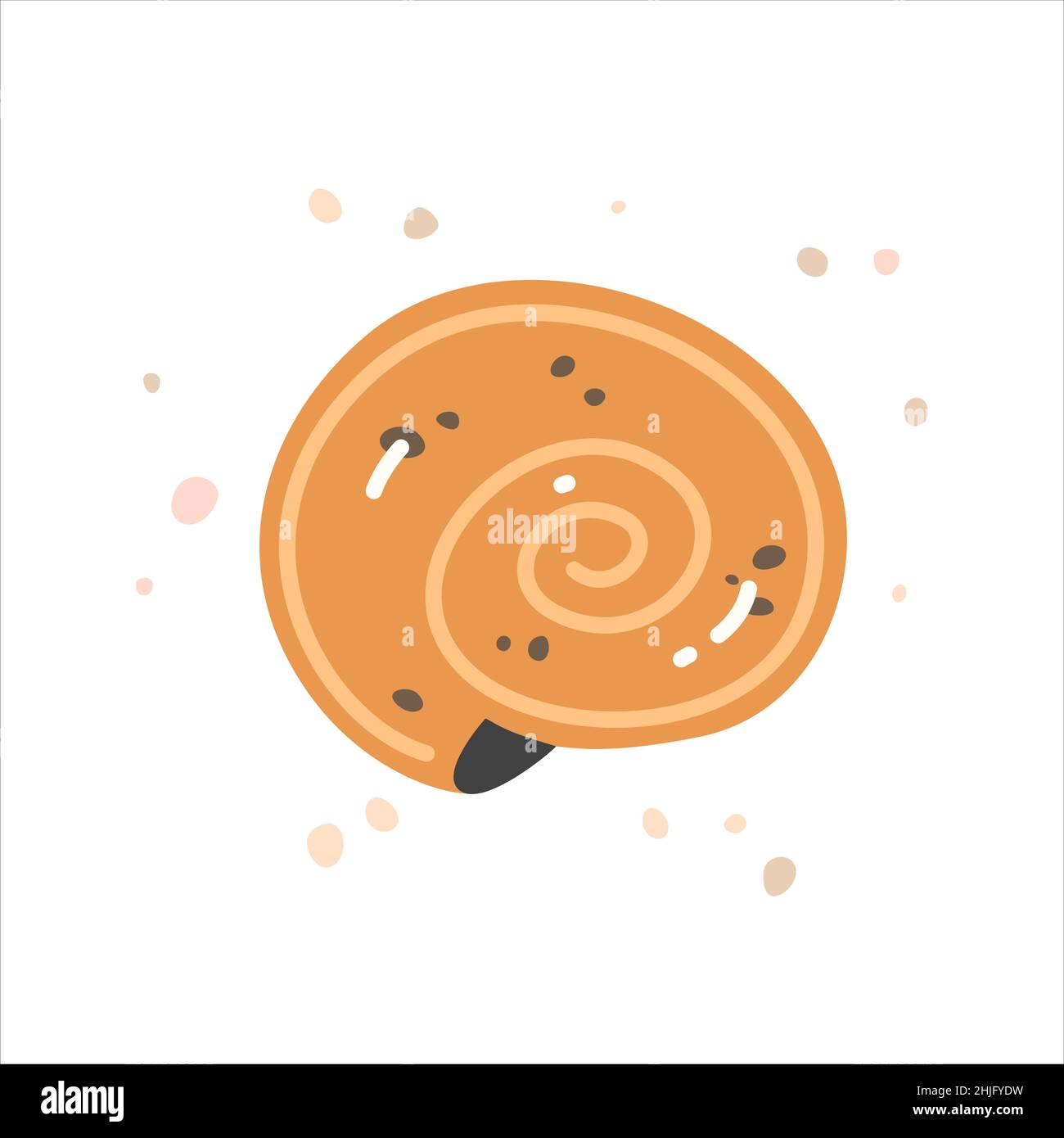 Gelbgefleckte Meeresmuschel. Vektorgrafik flach Stock Vektor