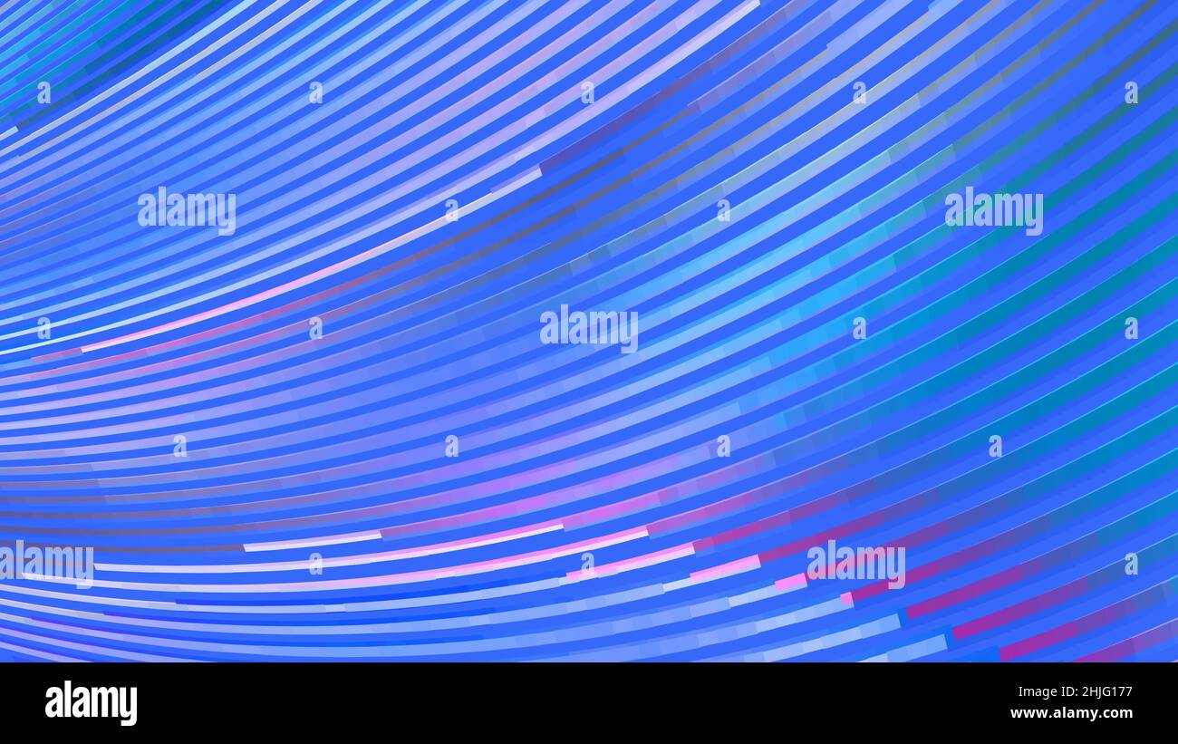 Abstrakt blau gestreifter Hintergrund mit geschwungenen Streifen. Vektorgrafik Muster Stock Vektor