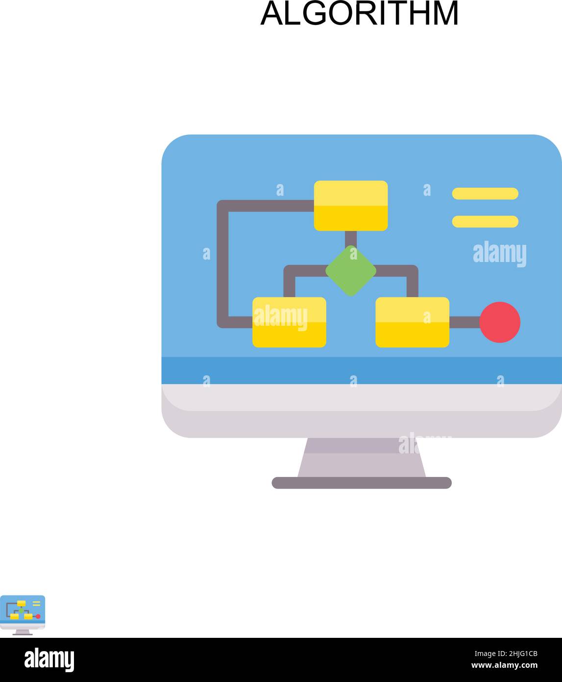 Algorithmus einfaches Vektorsymbol. Illustration Symbol Design-Vorlage für Web mobile UI-Element. Stock Vektor