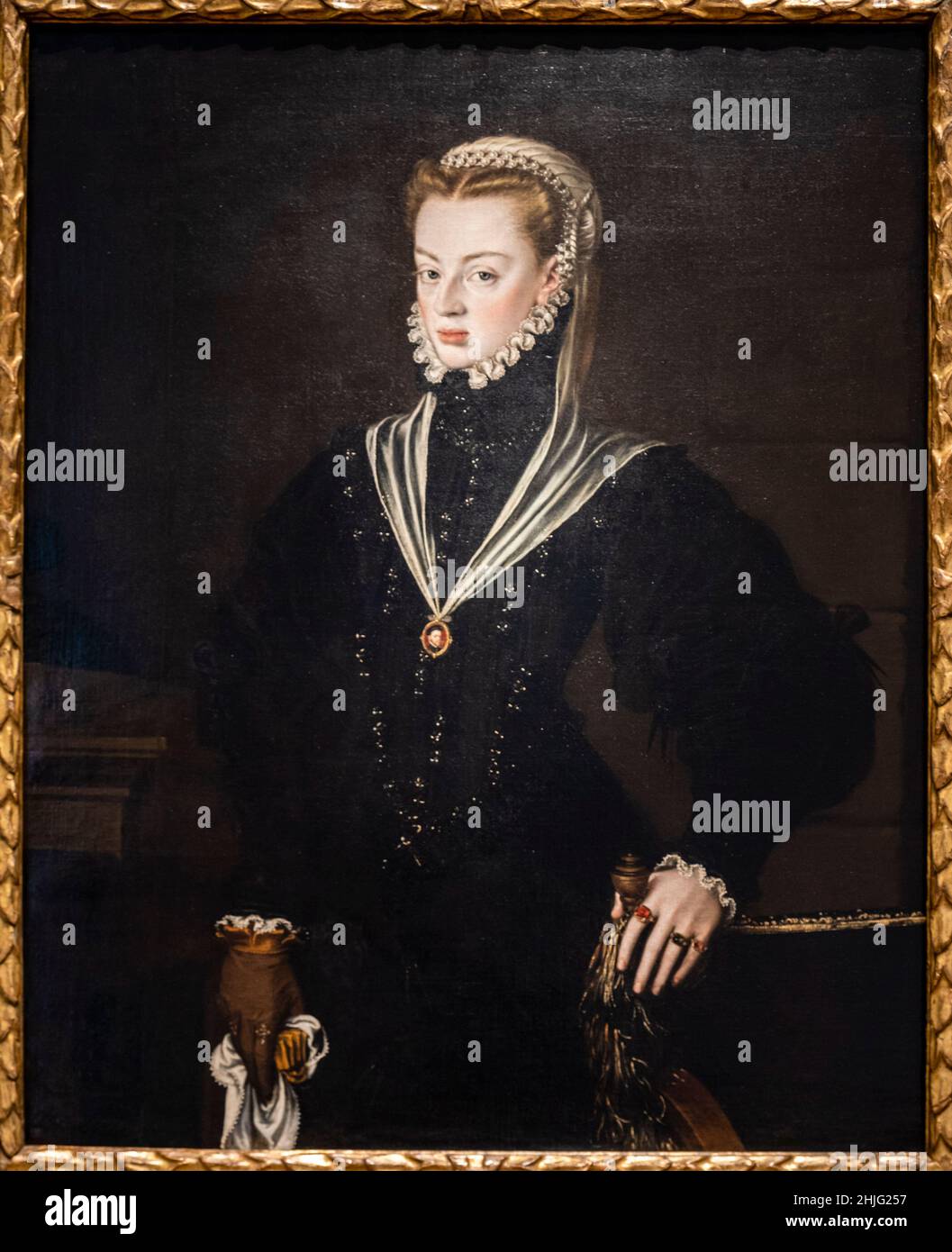 Alonso Sánchez Coello, Porträt von Juana von Österreich, Prinzessin von Portugal, Museo de Bellas Artes, Bilbao, Spanien Stockfoto