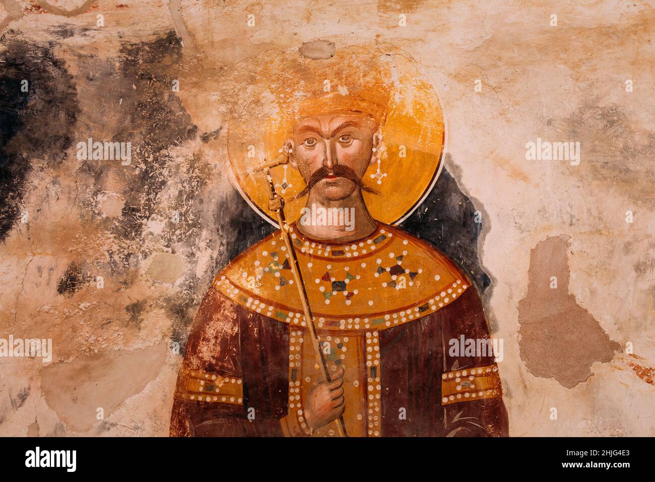 Kutaisi, Georgia. Bild von David IV. Von Georgien oder David dem Baumeister im Kloster Gelati Stockfoto
