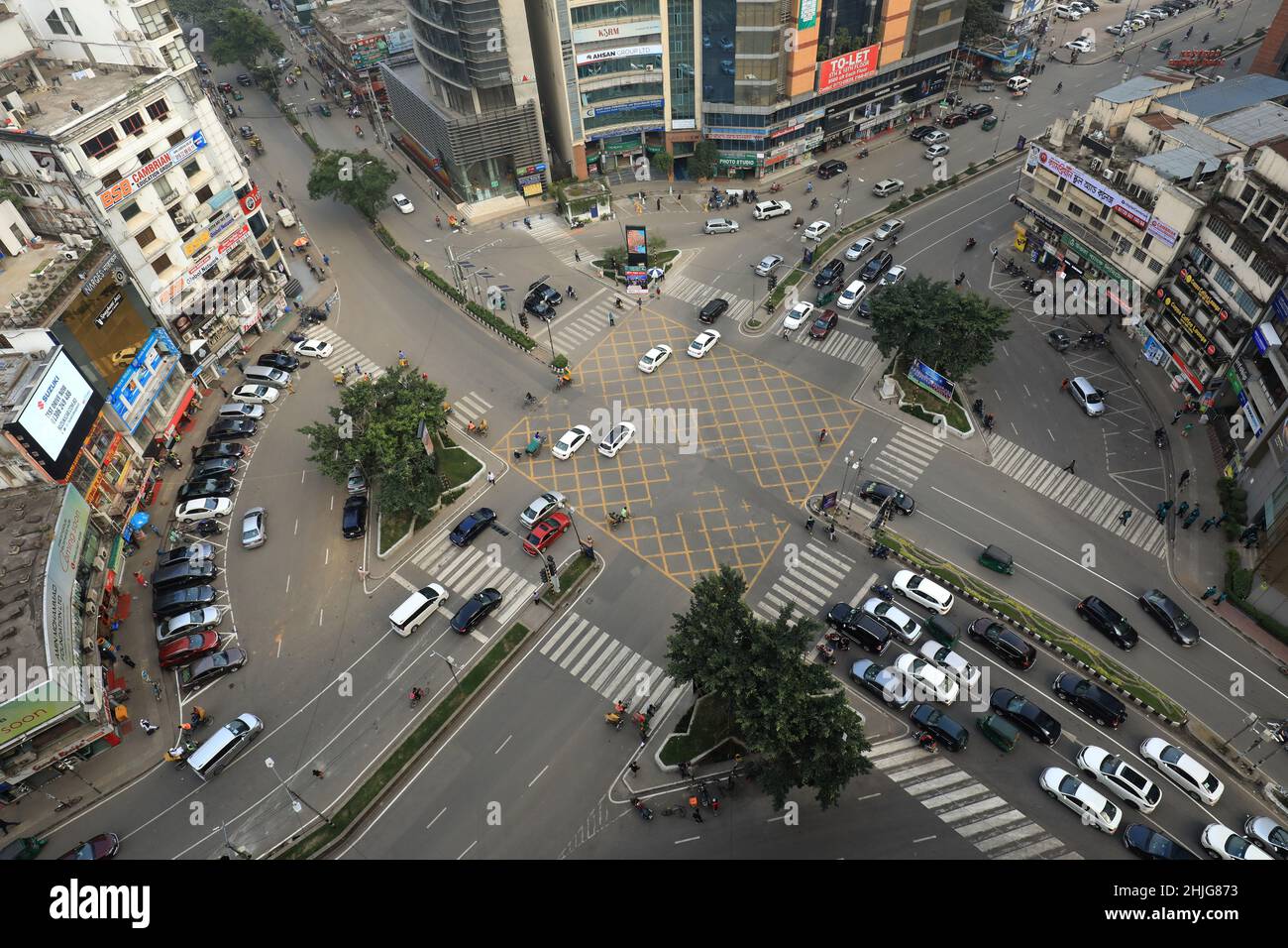 Dhaka, Bangladesch. 28th Januar 2022. Luftaufnahme des Gulshan-Kreises in Dhaka City, Bangladesch. (Foto von MD Manik/SOPA Images/Sipa USA) Quelle: SIPA USA/Alamy Live News Stockfoto