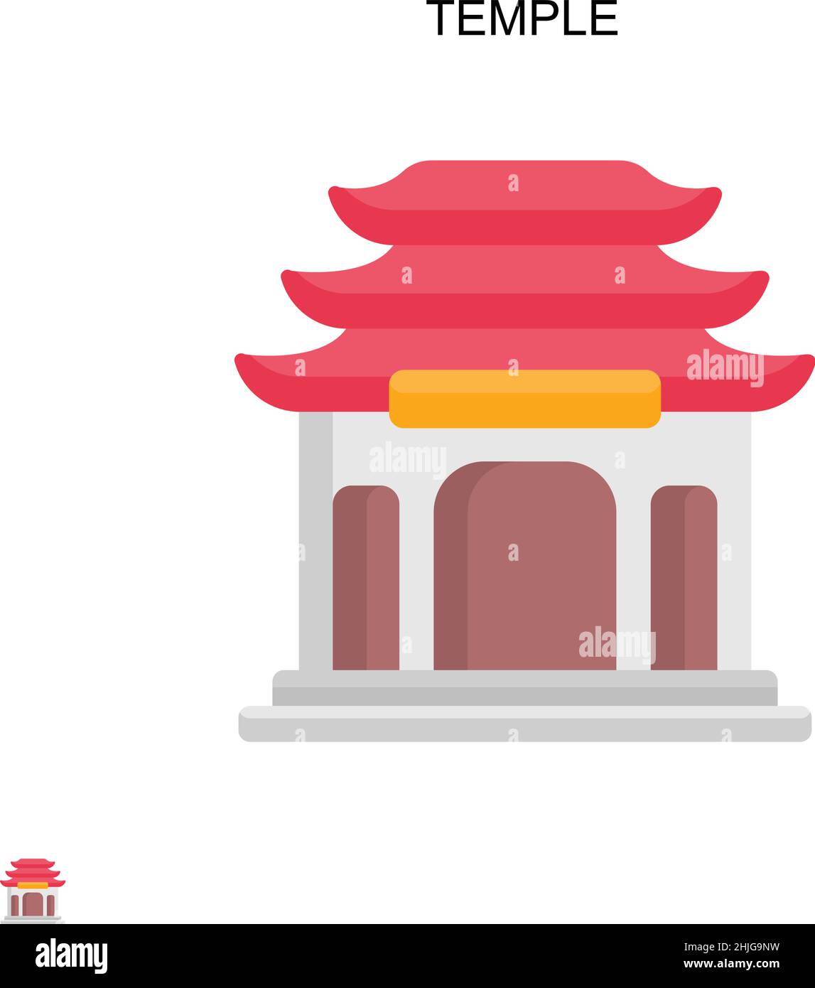 Tempel einfaches Vektor-Symbol. Illustration Symbol Design-Vorlage für Web mobile UI-Element. Stock Vektor