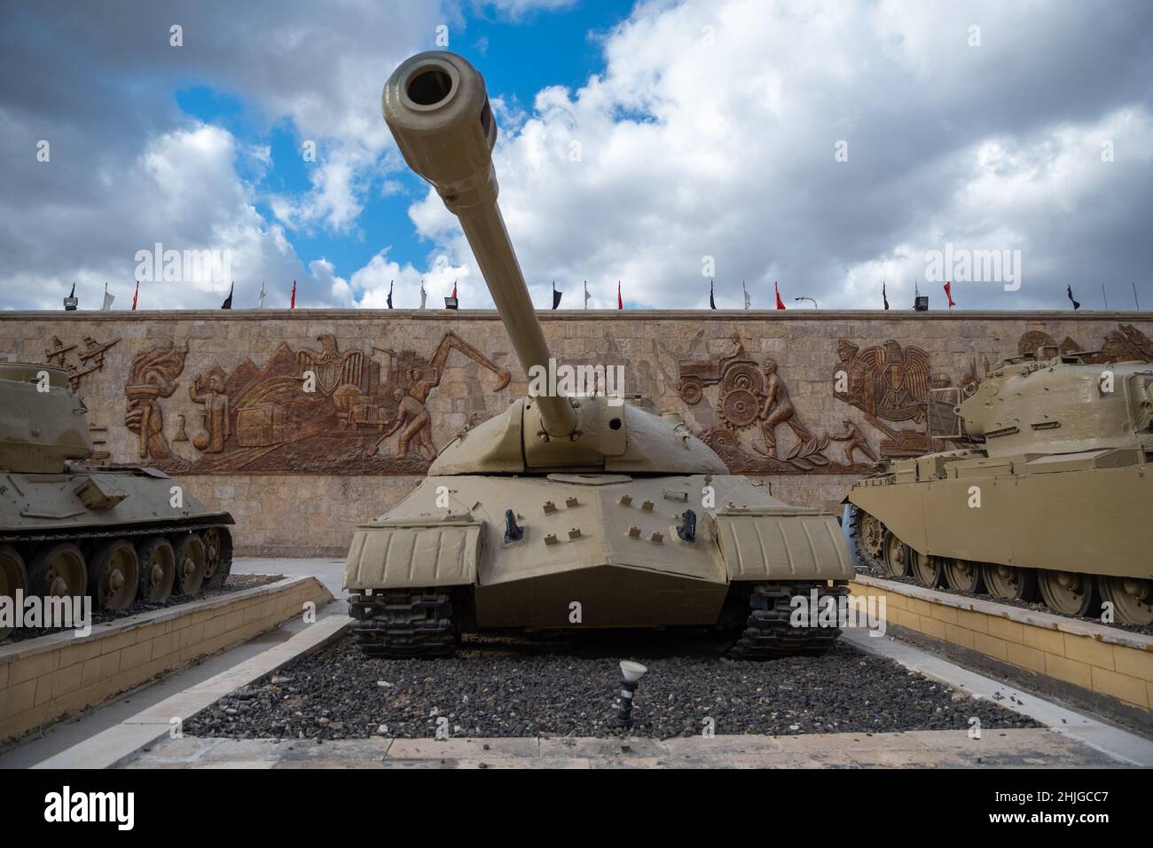 Kairo Ägypten Dezember 2021 Ägyptische Armee IS-3 Panzer im nationalen Militärmuseum von kairo ausgestellt Stockfoto