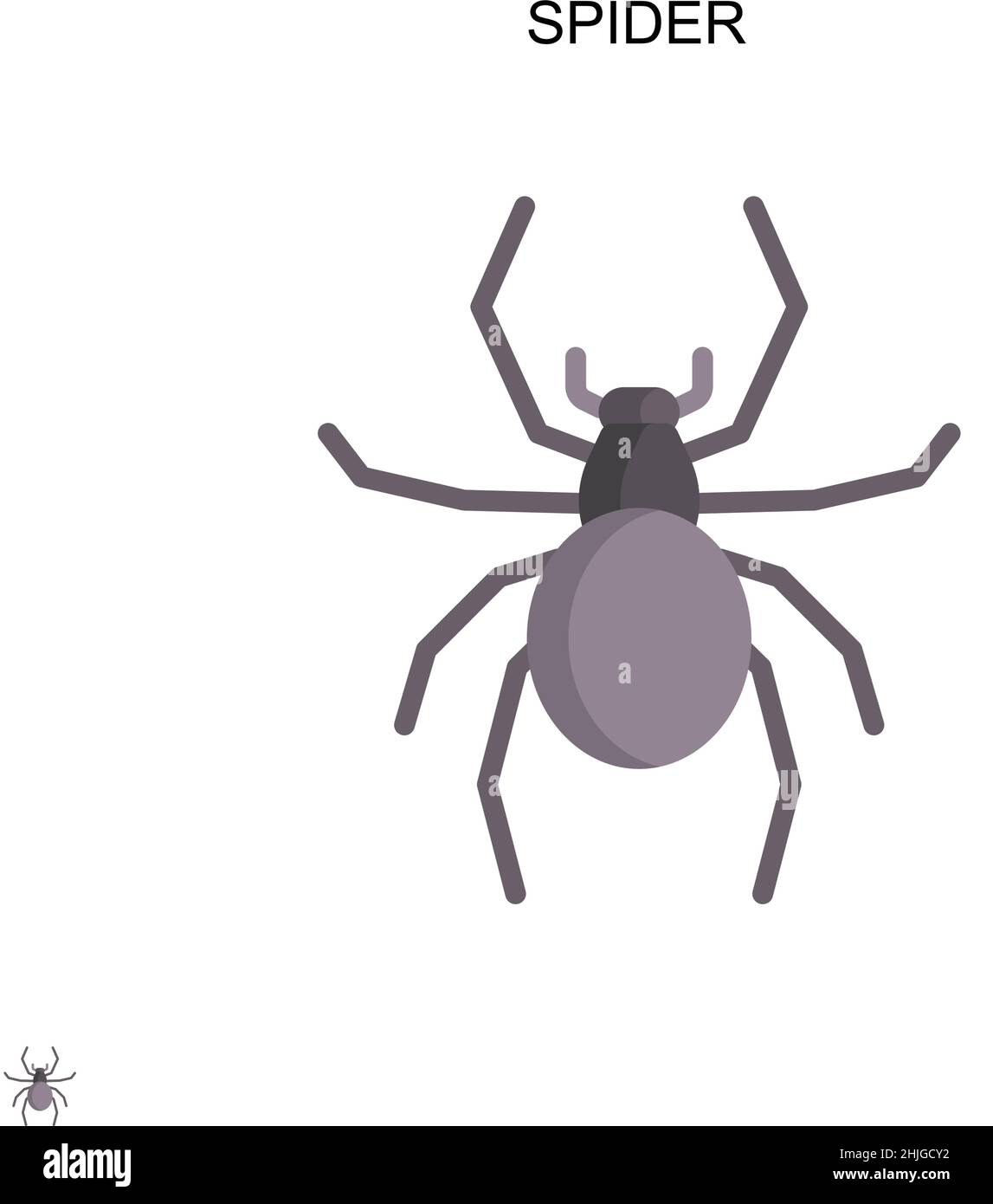 Einfaches Vektor-Symbol der Spinne. Illustration Symbol Design-Vorlage für Web mobile UI-Element. Stock Vektor