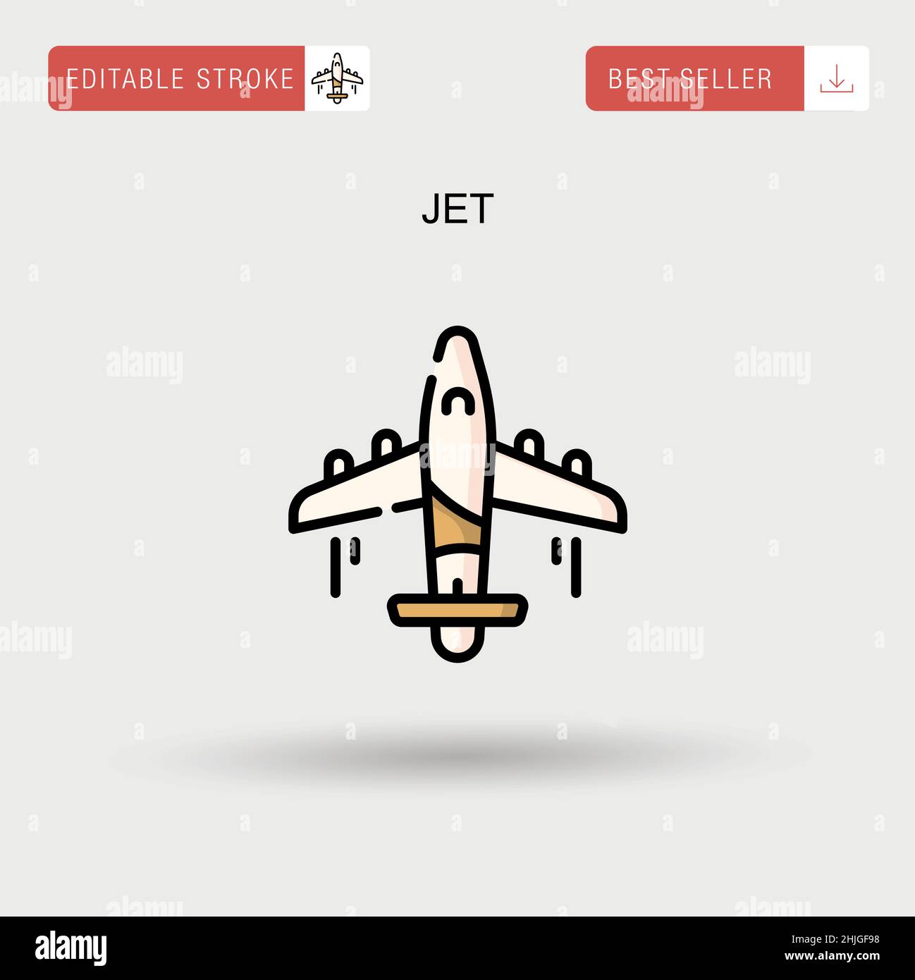 Jet Simple Vektor-Symbol. Stock Vektor
