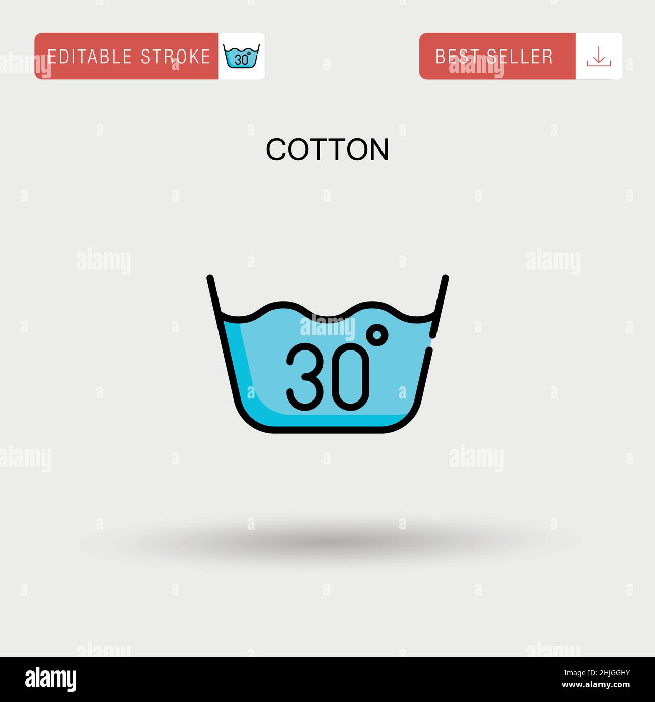 Einfaches Vektor-Symbol für Baumwolle. Stock Vektor