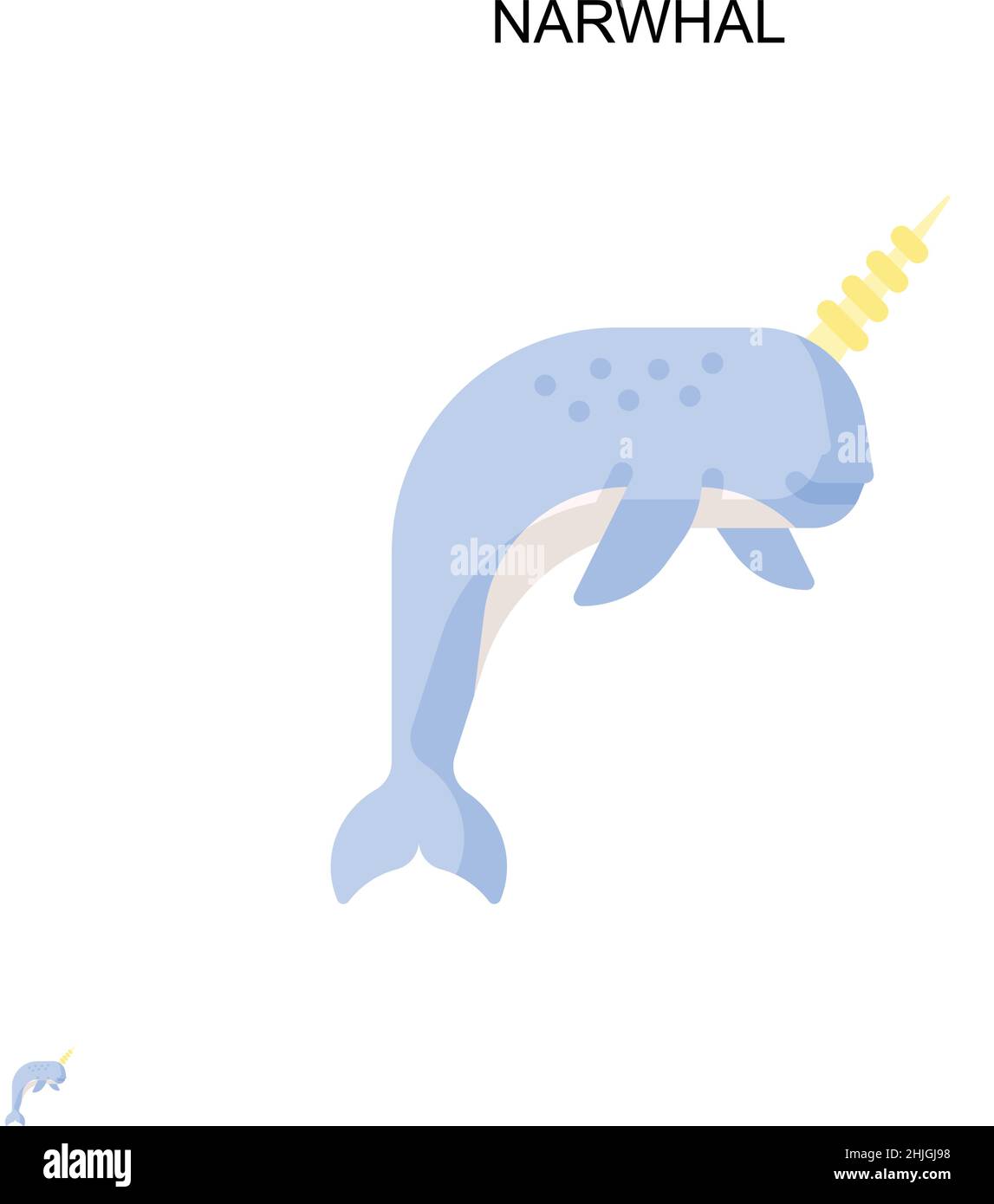 Narwhal einfaches Vektor-Symbol. Illustration Symbol Design-Vorlage für Web mobile UI-Element. Stock Vektor