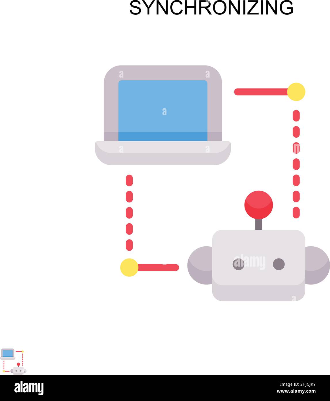 Einfaches Vektorsymbol wird synchronisiert. Illustration Symbol Design-Vorlage für Web mobile UI-Element. Stock Vektor