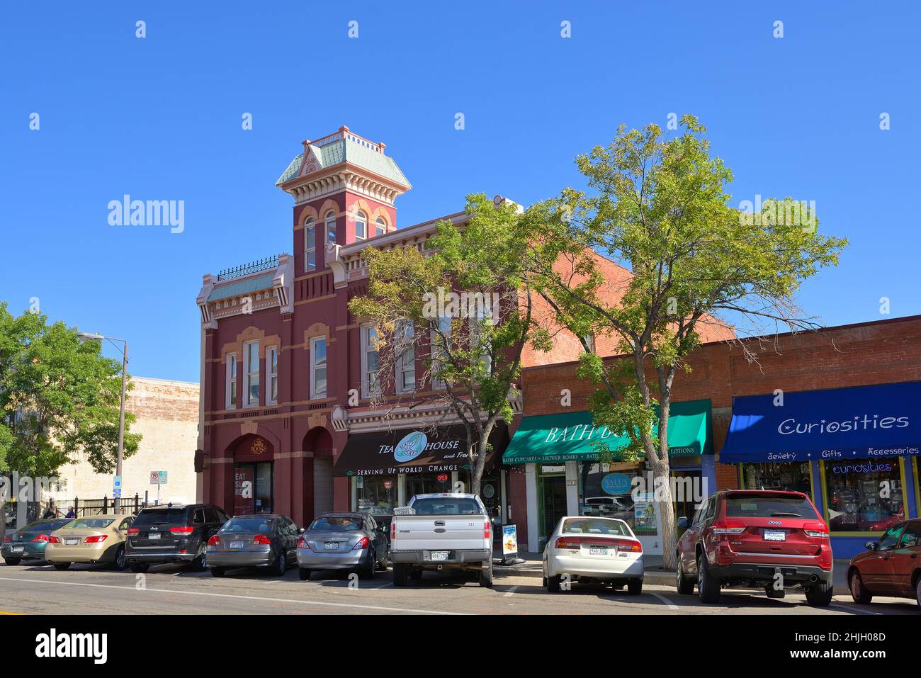 Die historische Innenstadt, Fort Collins CO Stockfoto