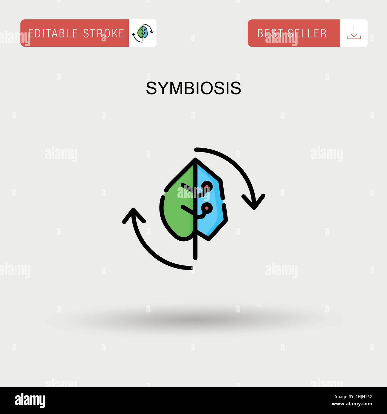 Symbiose einfaches Vektor-Symbol. Stock Vektor