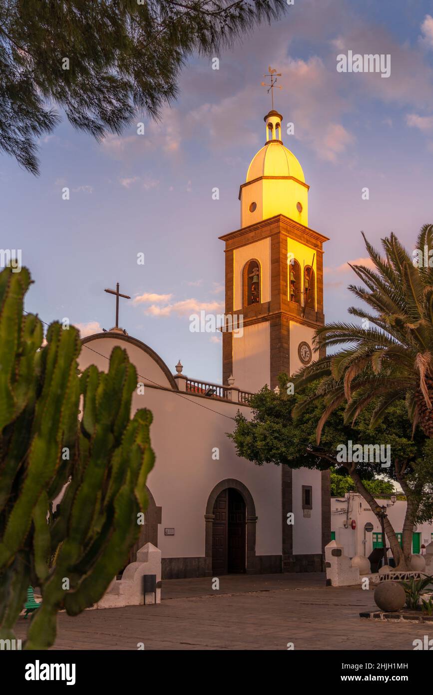 Blick auf die Kirche Obispado Diocesis de Canarias, Arracife, Lanzarote, Kanarische Inseln, Spanien, Europa Stockfoto