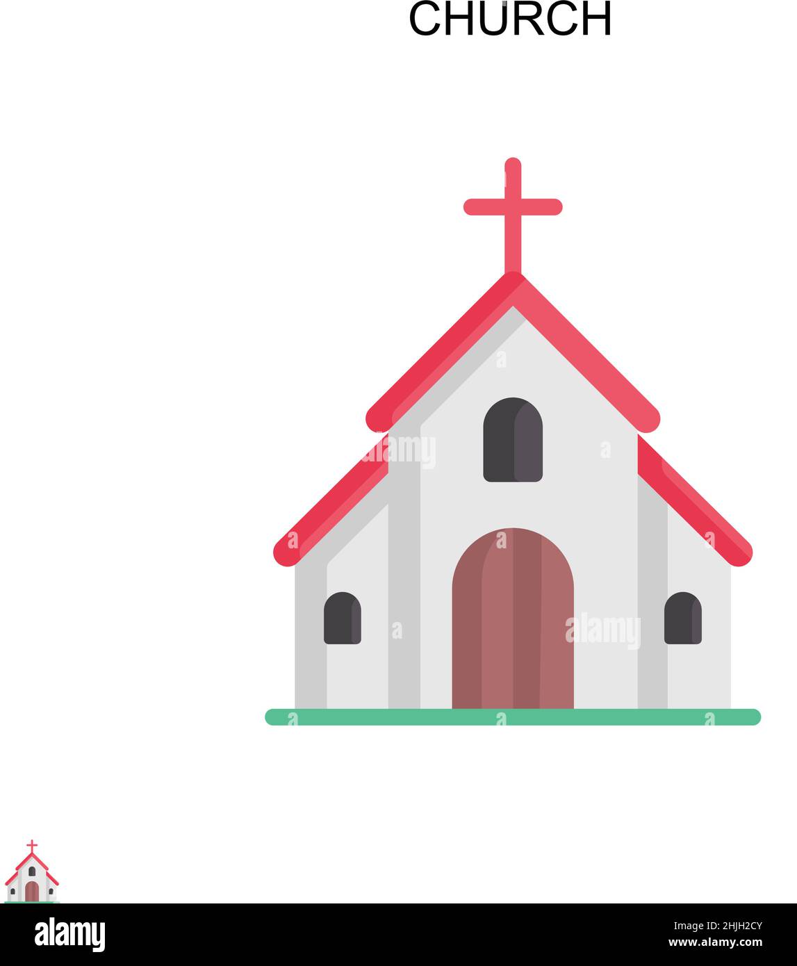 Kirche einfaches Vektor-Symbol. Illustration Symbol Design-Vorlage für Web mobile UI-Element. Stock Vektor