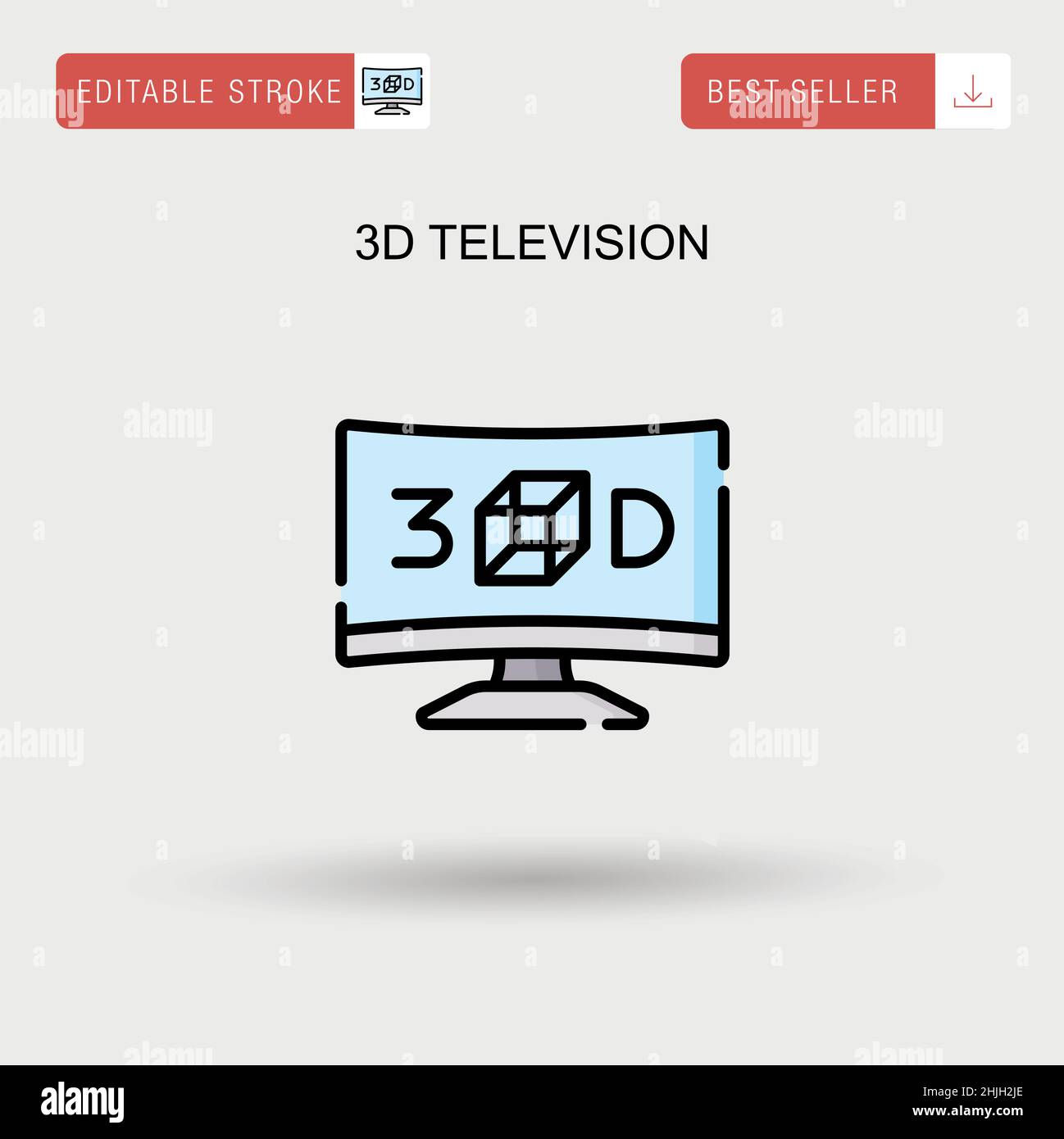 3D einfaches Vektorsymbol für Fernseher. Stock Vektor