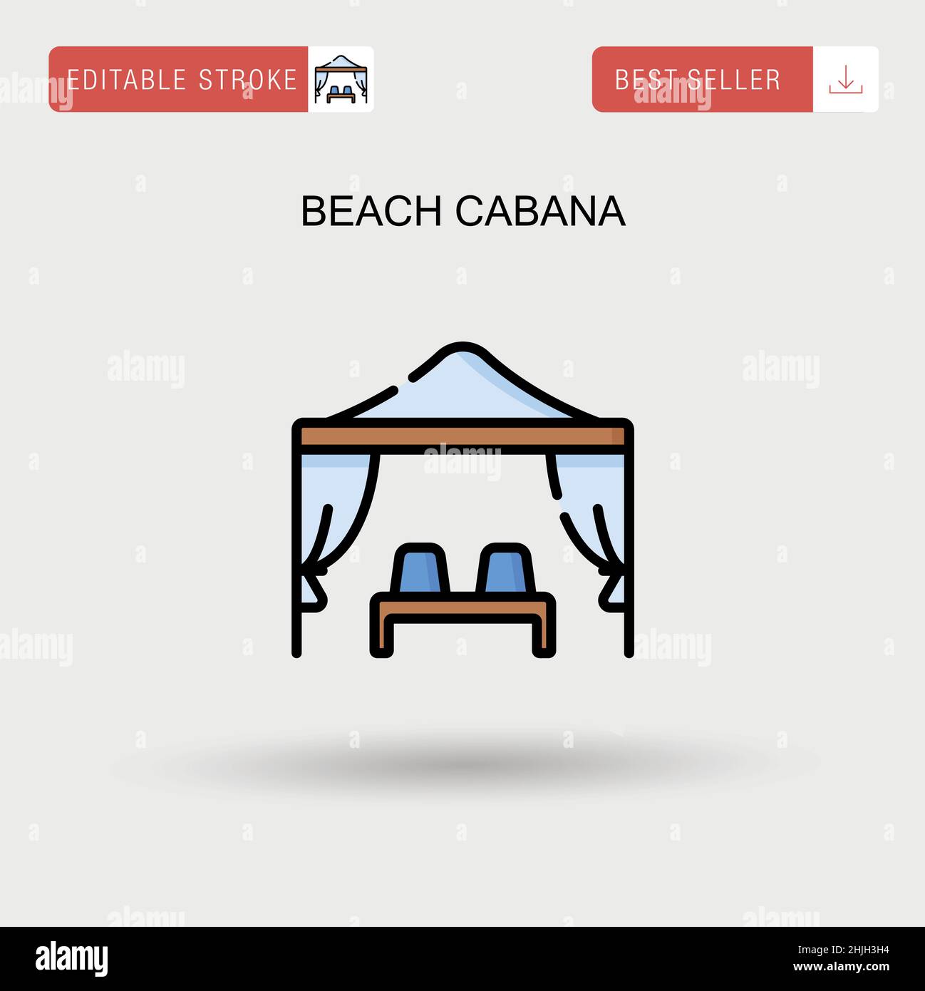 Beach Cabana einfaches Vektor-Symbol. Stock Vektor