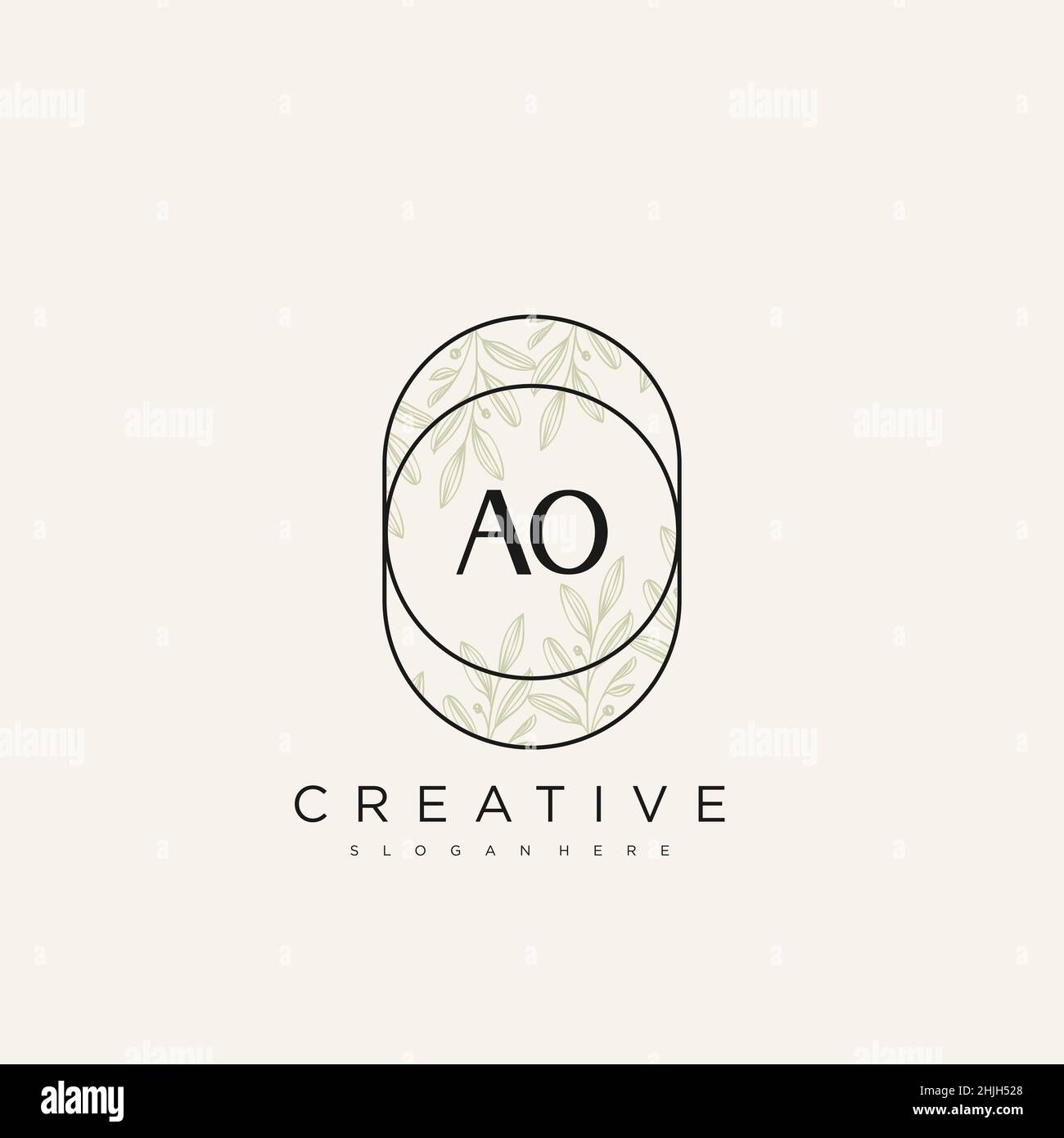 AO Anfangsbuchstabe Blume Logo Vorlage Vektor Premium Vektor Stock Vektor