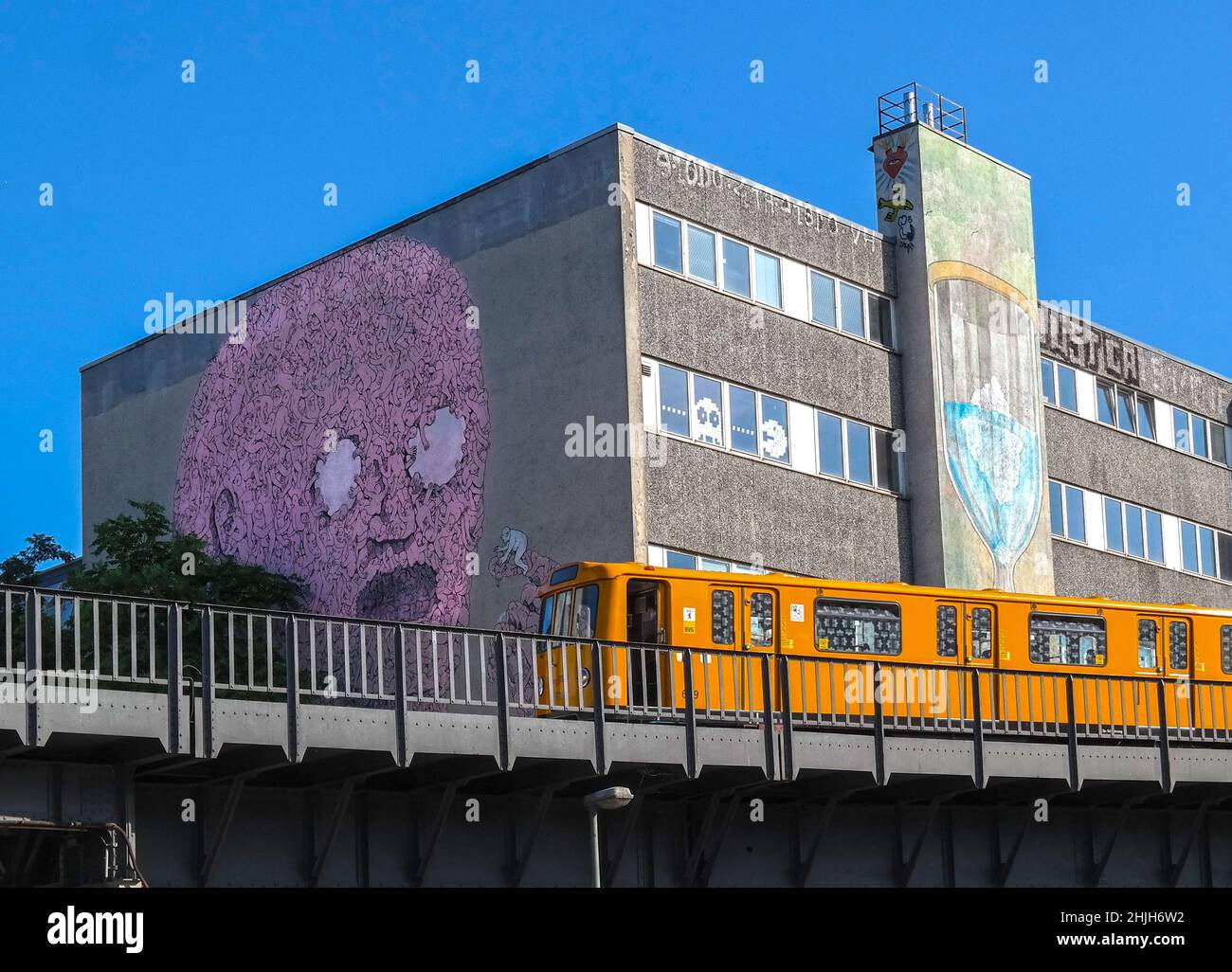 Berlin, Kreuzberg, Oberbaumbrücke nach Schlesischem Tor Stockfoto