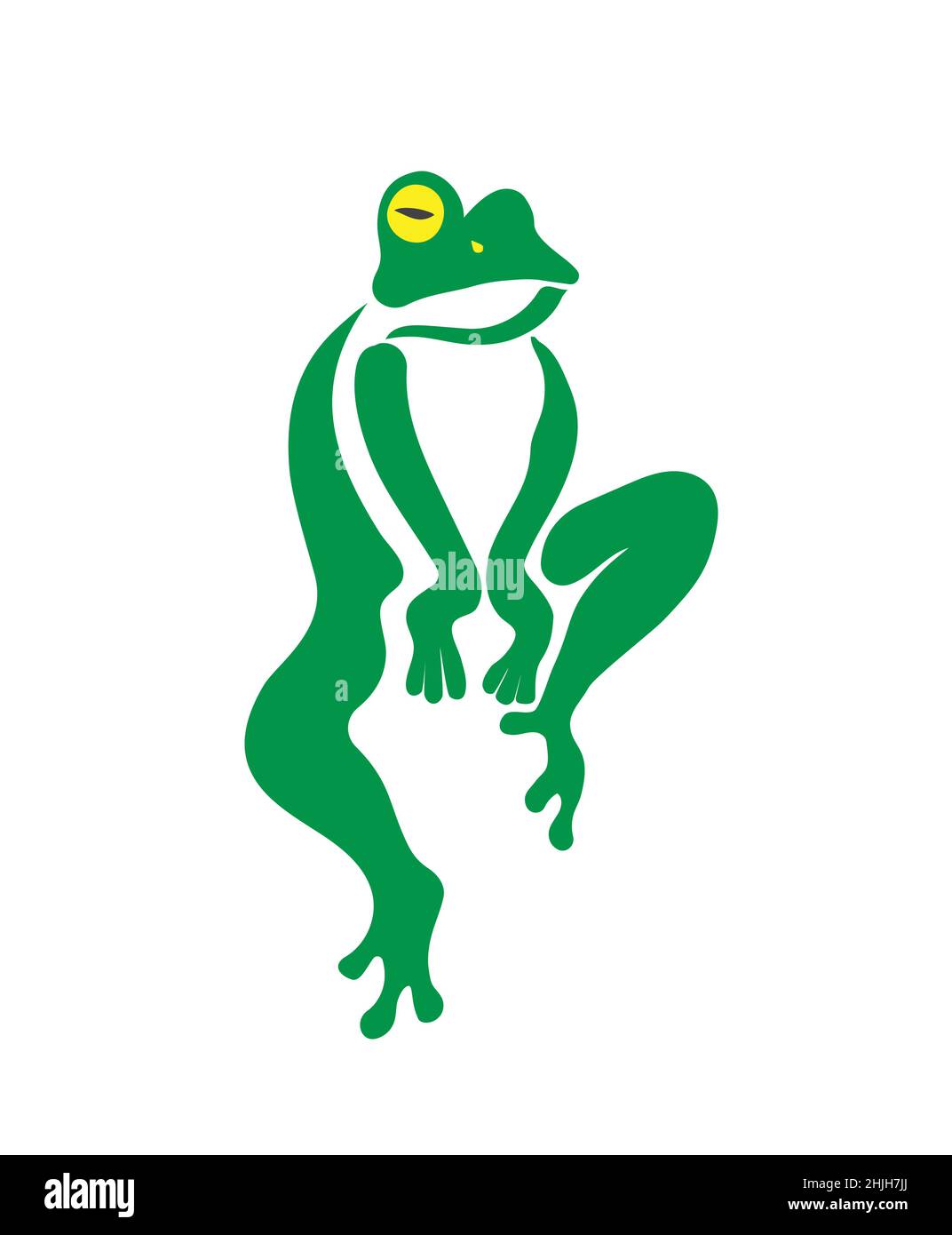 Vektor eines Froschdesigns auf weißem Hintergrund. Leicht editierbare Vektorgrafik mit Ebenen. Wilde Tiere. Stock Vektor