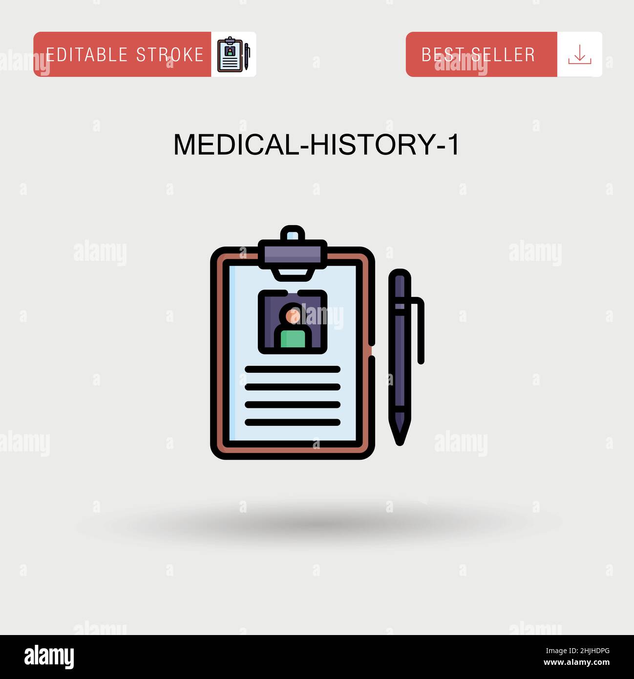 Medical-History-1 einfaches Vektorsymbol. Stock Vektor