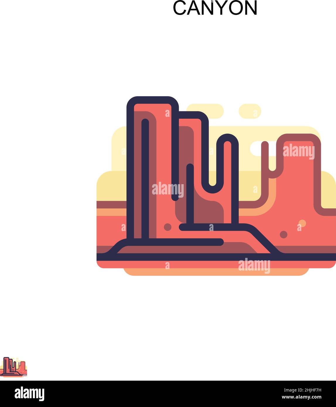 Canyon einfaches Vektor-Symbol. Illustration Symbol Design-Vorlage für Web mobile UI-Element. Stock Vektor