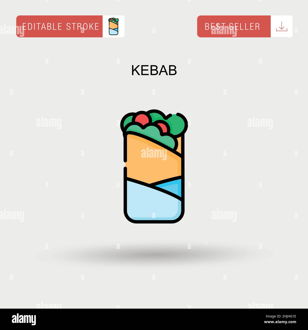 Einfaches Kebab-Vektorsymbol. Stock Vektor