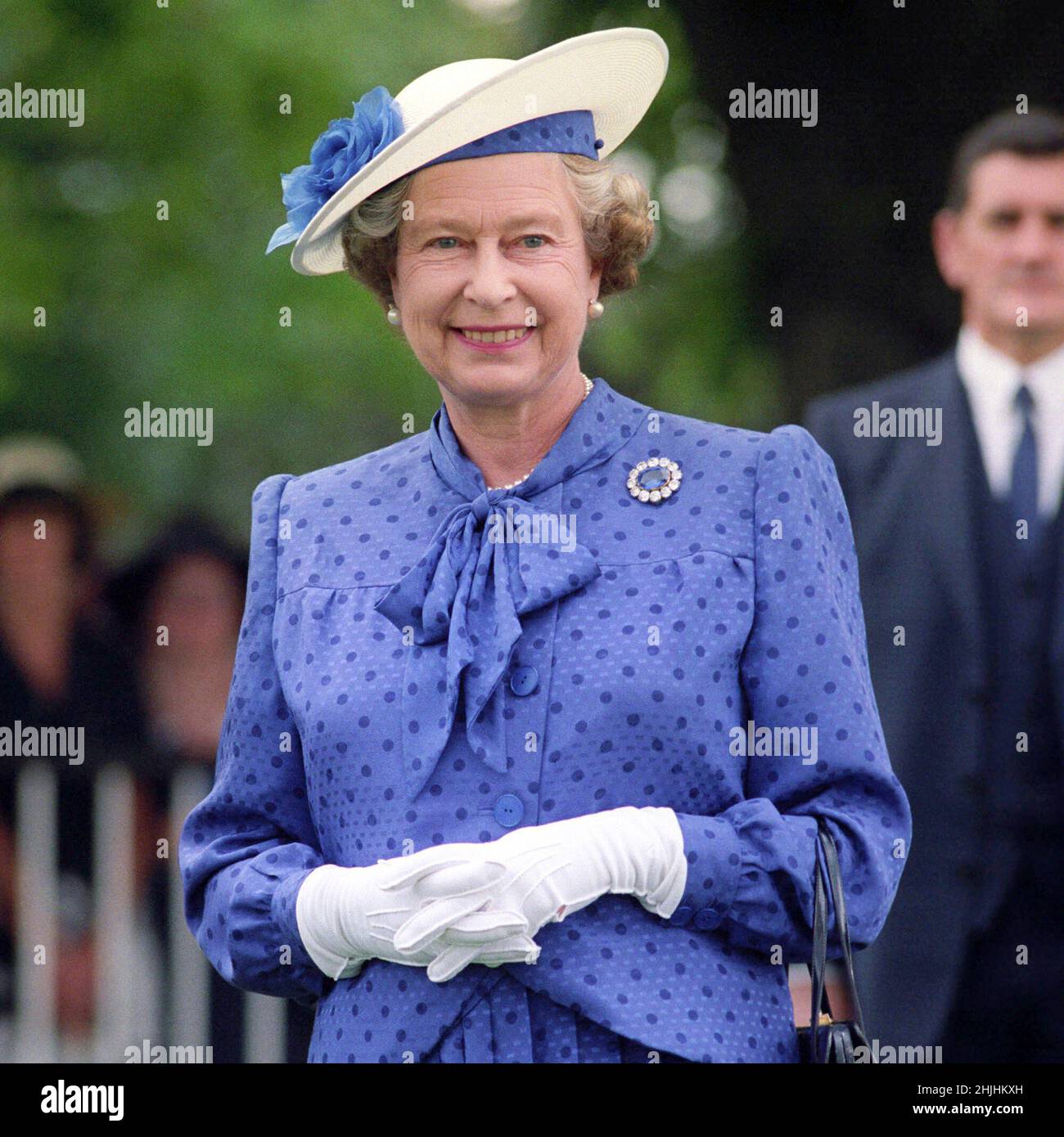 Aktenfoto vom 28/07/90 von Queen Elizabeth II. In Ascot für die King George VI. Und Queen Elizabeth Diamond Stakes. Ausgabedatum: Sonntag, 30. Januar 2022. Stockfoto