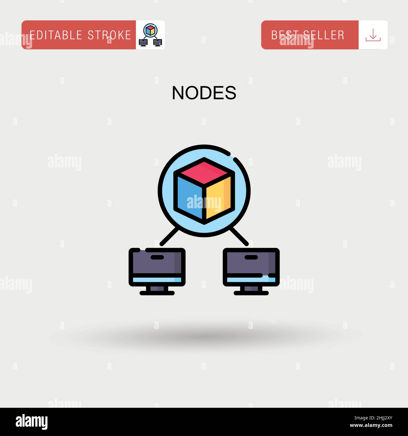 Knoten einfaches Vektorsymbol. Stock Vektor