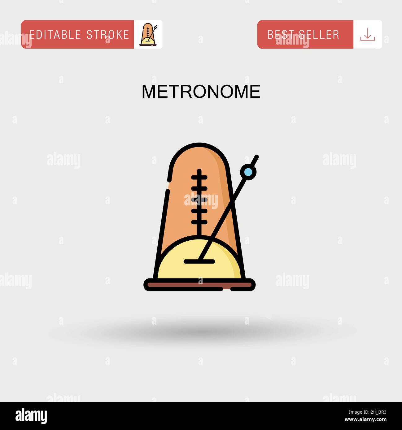 Einfaches Metronom-Vektorsymbol. Stock Vektor