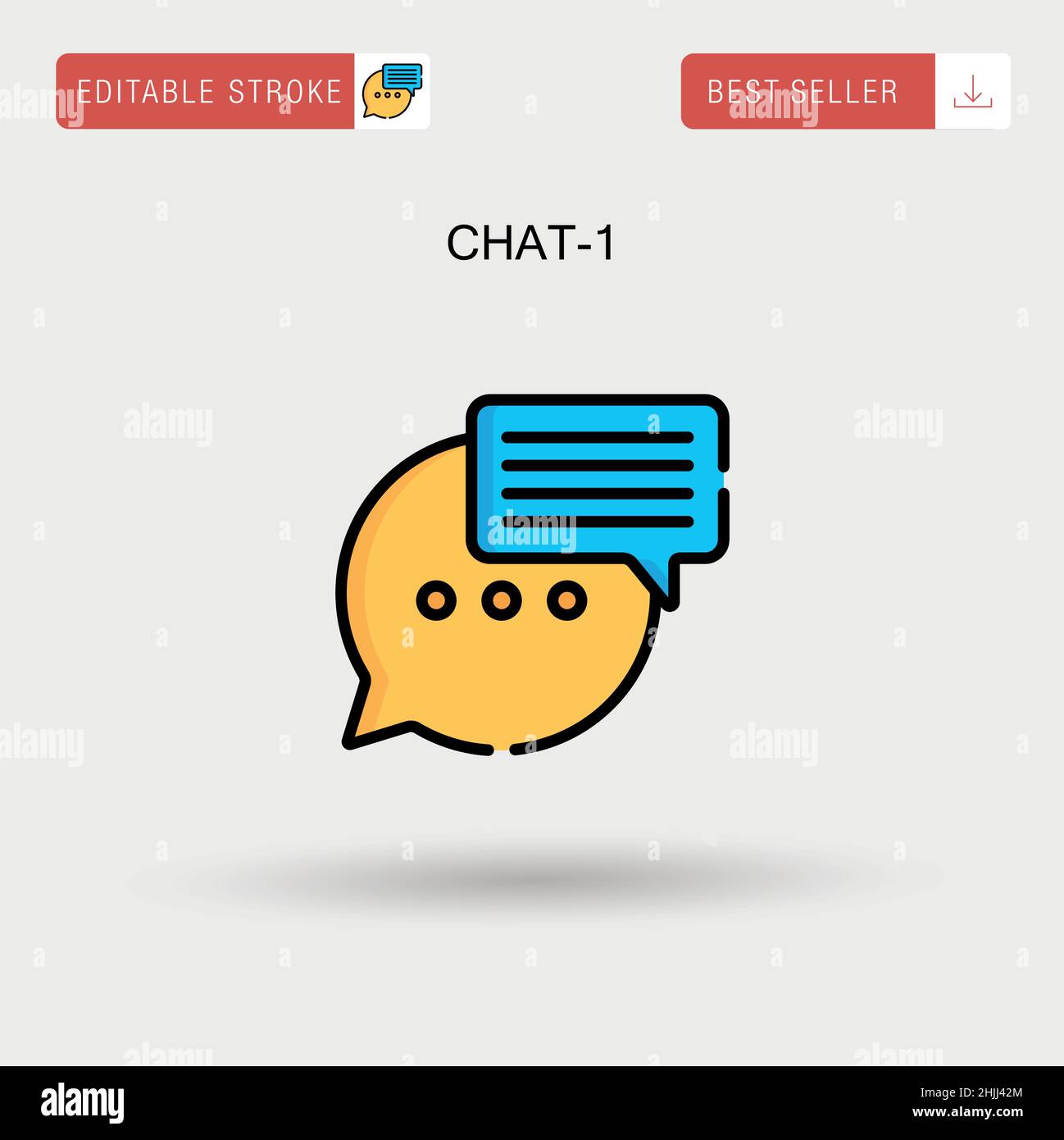 Chat-1 einfaches Vektorsymbol. Stock Vektor