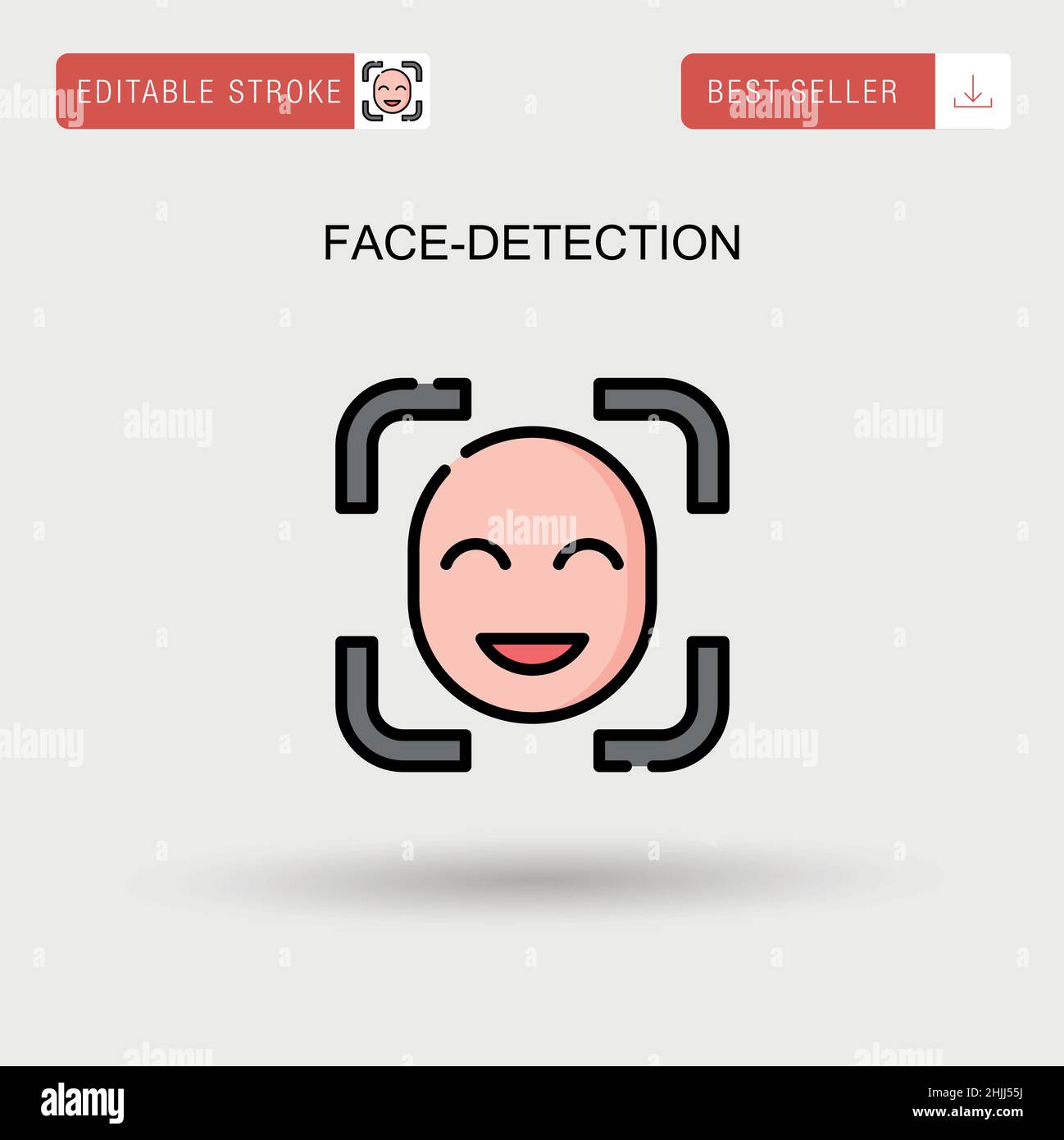 Einfaches Vektorsymbol zur Gesichtserkennung. Stock Vektor