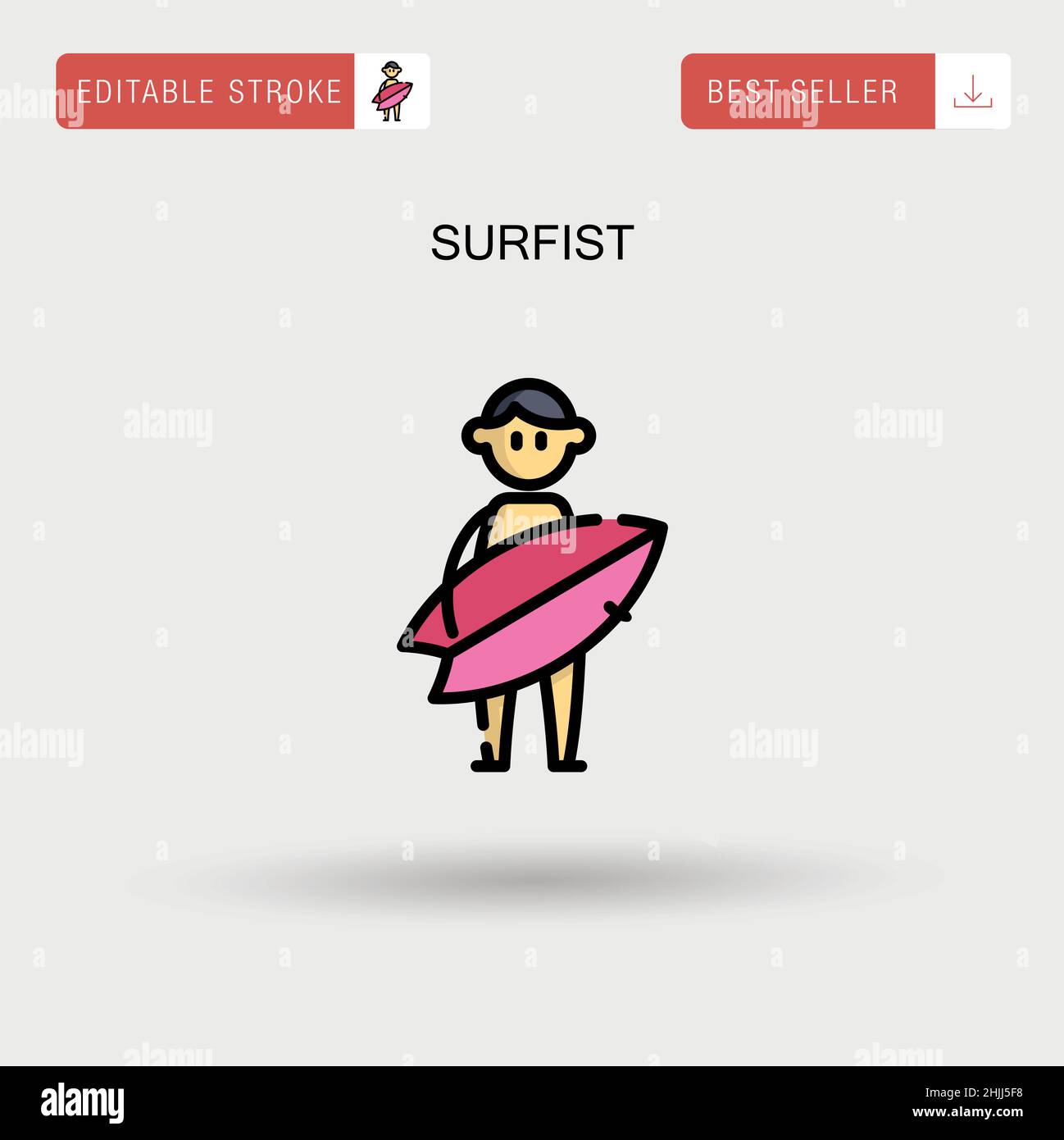 Surfist einfaches Vektorsymbol. Stock Vektor