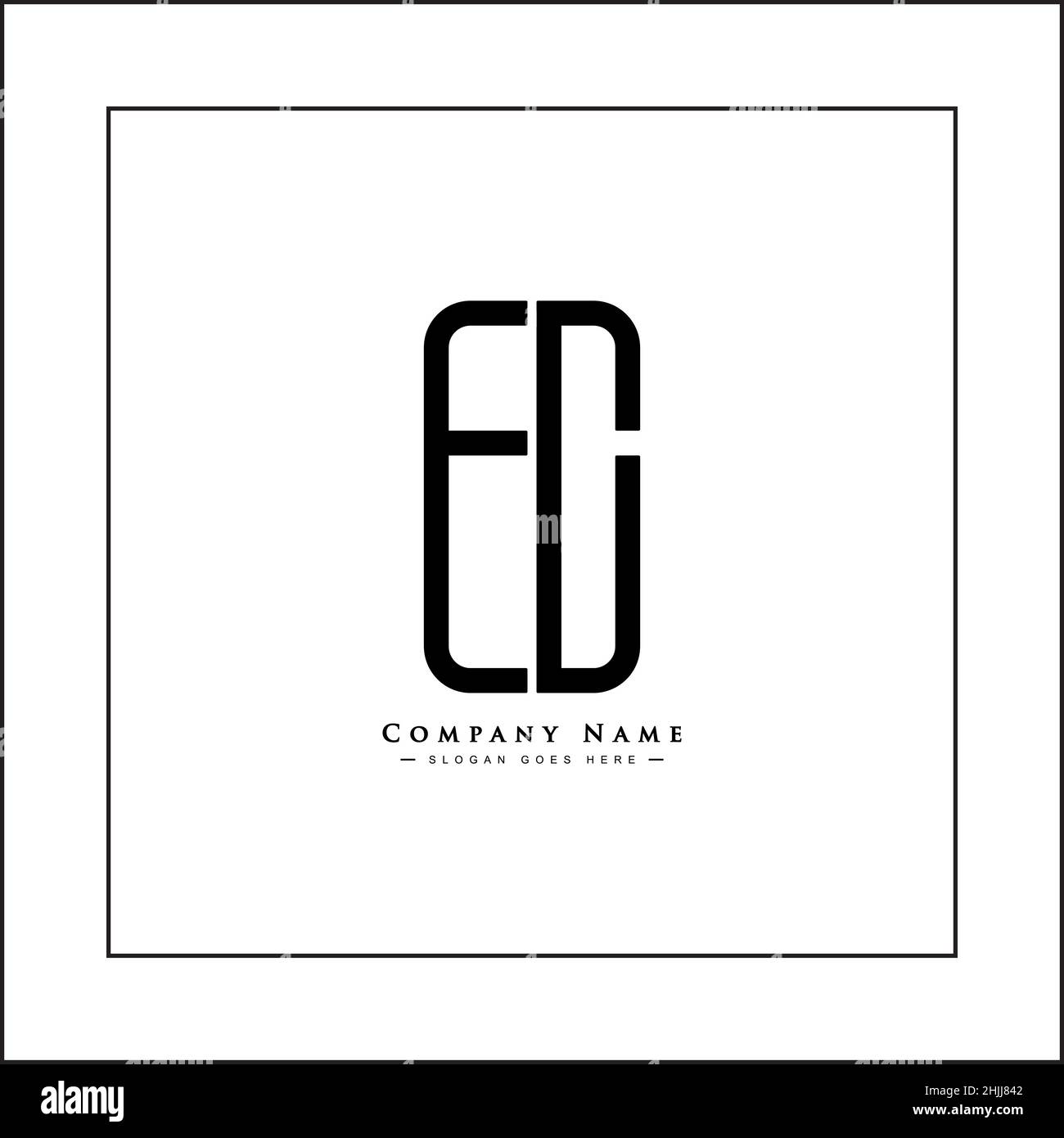 Anfangsbuchstabe EC-Logo – einfaches Business-Logo für die Buchstaben E und C Stock Vektor