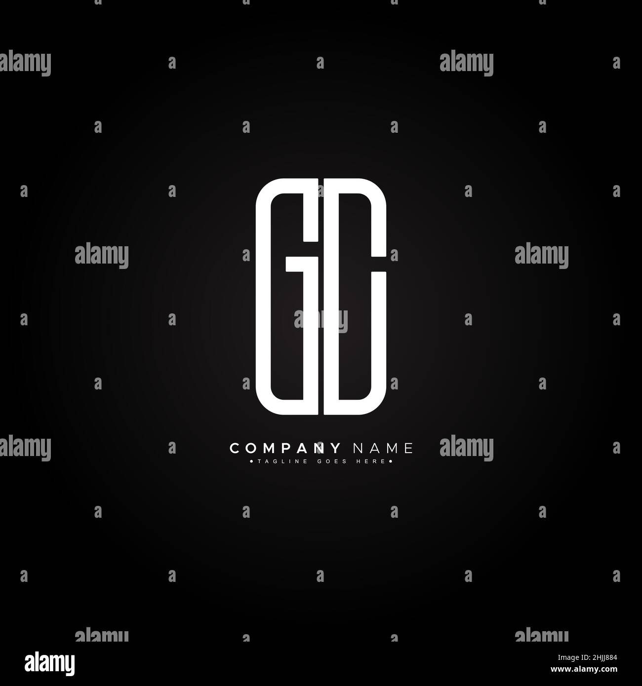 Minimal Business Logo für Alphabet GC - Anfangsbuchstabe G und C Logo Stock Vektor