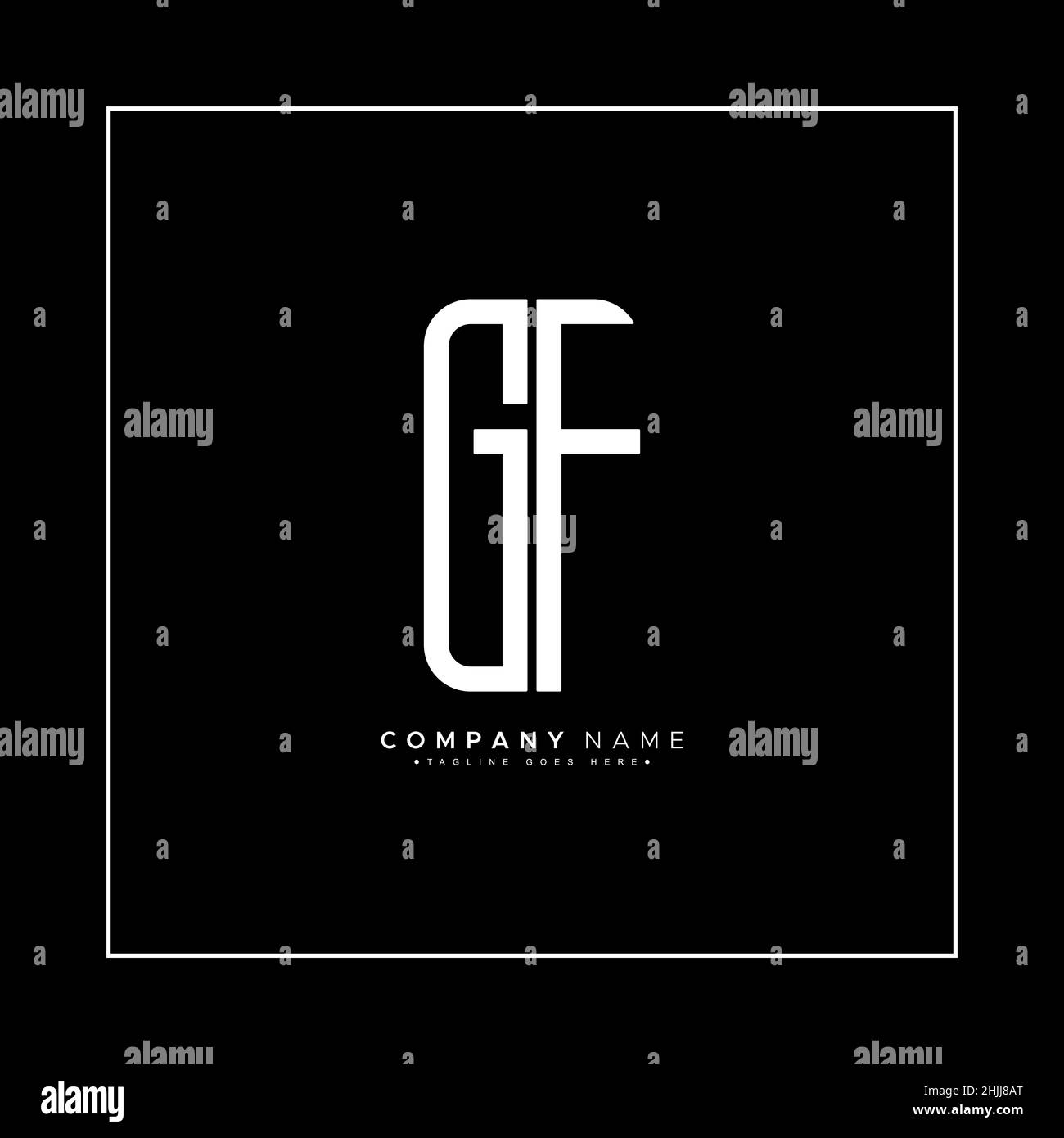 Anfangsbuchstabe GF-Logo – Minimales Geschäftslogo für die Buchstaben G und F Stock Vektor