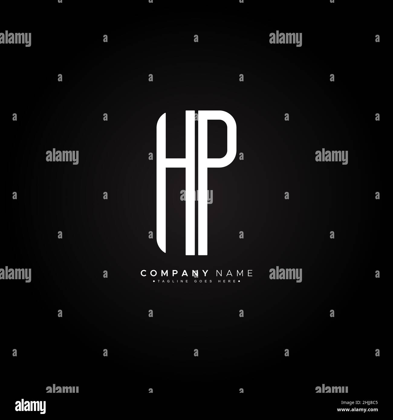 Einfaches Business-Logo für den Anfangsbuchstaben HP - Alphabet-Logo Stock Vektor