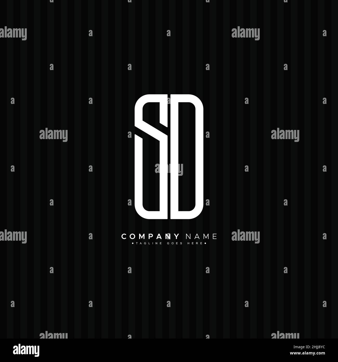 Anfangsbuchstabe SD-Logo – einfaches Geschäftslogo für Alphabet S und D Stock Vektor