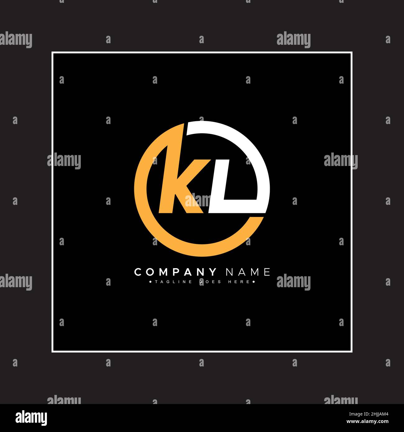 Anfangsbuchstabe KL-Logo - Minimales Business-Logo für die Buchstaben K und L Stock Vektor