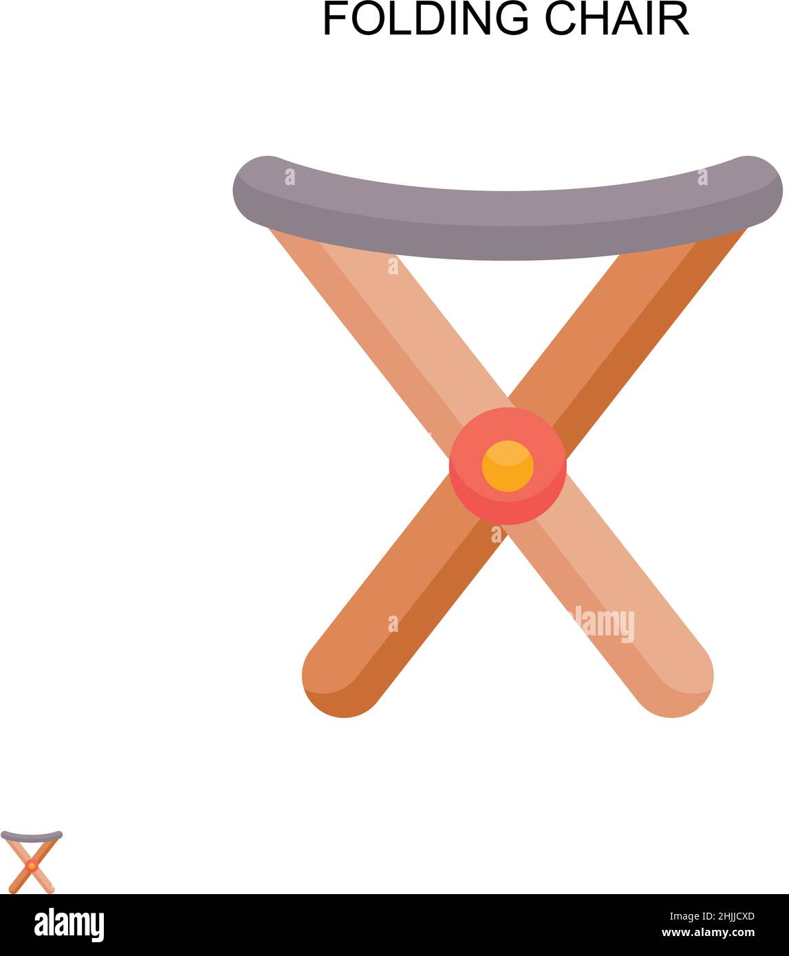 Klappstuhl einfache Vektor-Symbol. Illustration Symbol Design-Vorlage für Web mobile UI-Element. Stock Vektor