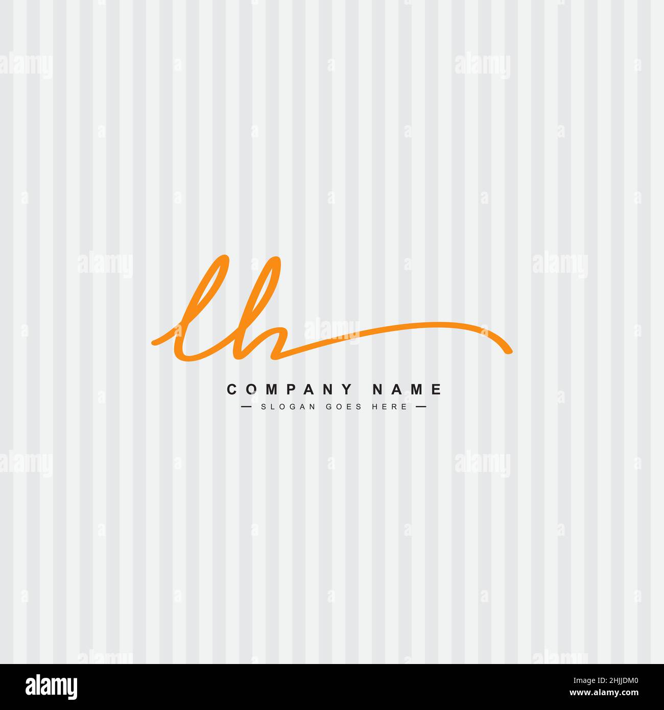 Anfangsbuchstabe LH-Logo - handgeschriebenes Signaturlogo - einfaches Logo im Signaturstil für Firmennamen-Initialen Stock Vektor