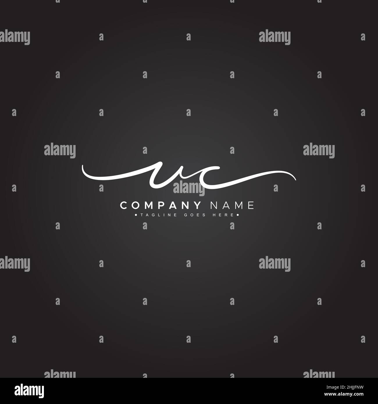 Anfangsbuchstabe UC-Logo - handgeschriebenes Logo im Signaturstil - einfaches Logo im Signaturstil für Firmennamen-Initialen Stock Vektor
