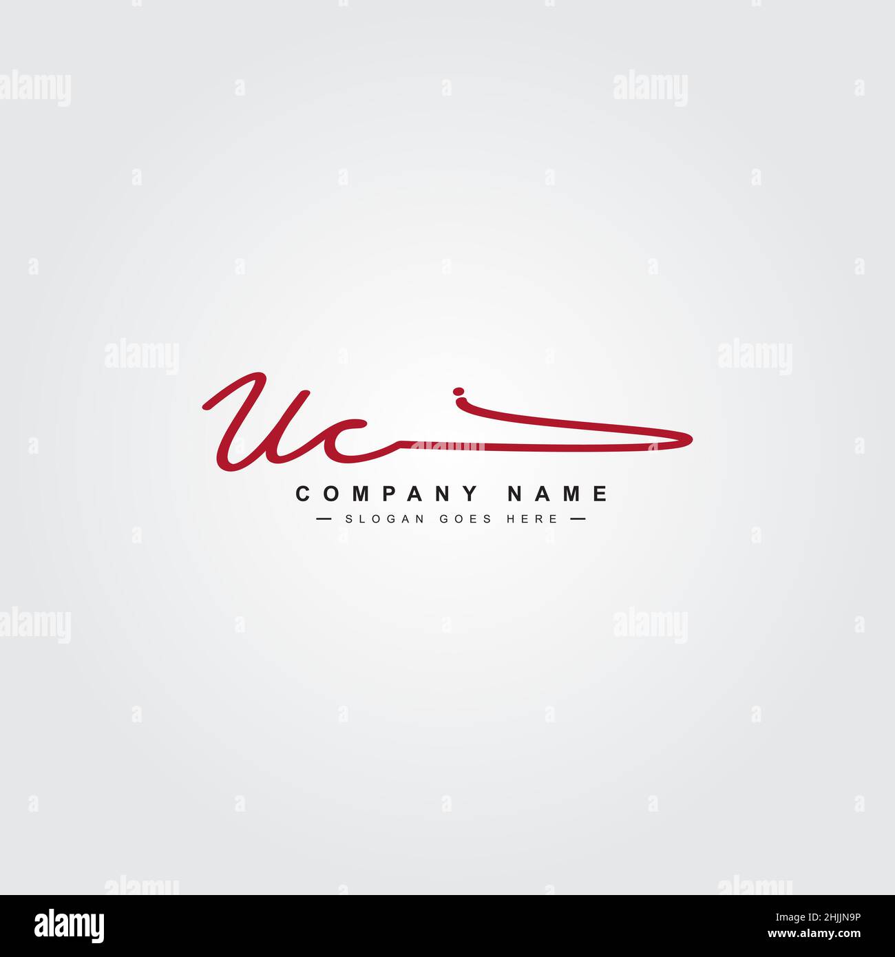 Anfangsbuchstabe UC-Logo – handgeschriebenes Signaturlogo – einfaches Vektorlogo im Signaturstil für Markenname-Initialen. Stock Vektor