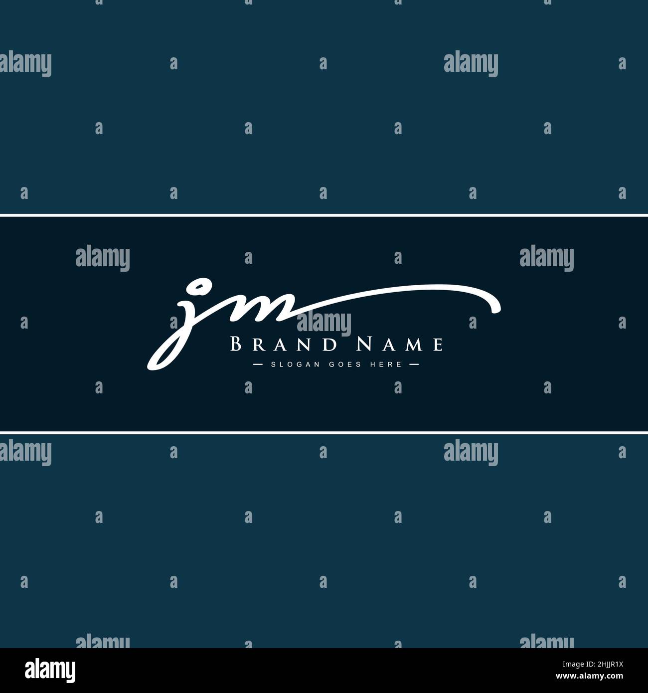 Anfangsbuchstabe JM-Logo - handgezeichnetes Signaturlogo - einfaches Vektorlogo im Signaturstil für Markenname-Initialen. Stock Vektor
