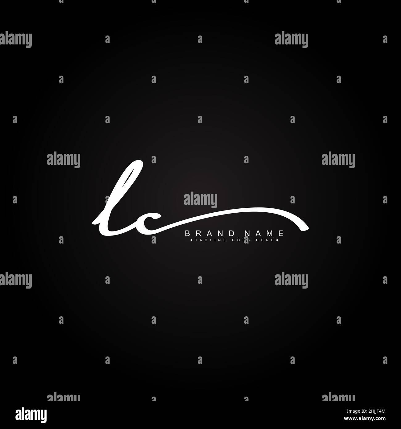 Anfangsbuchstabe LC-Logo - handgeschriebenes Signaturlogo - einfaches Vektorlogo im Signaturstil für Markenname-Initialen. Stock Vektor