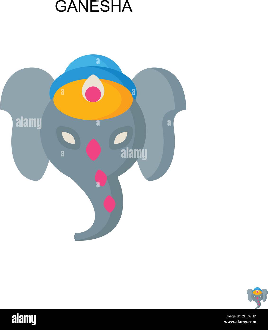 Einfaches Vektorsymbol Ganesha. Illustration Symbol Design-Vorlage für Web mobile UI-Element. Stock Vektor Einfaches Vektorsymbol Ganesha. Illustration Symbol Design-Vorlage für Web mobile UI-Element. Stock Vektor