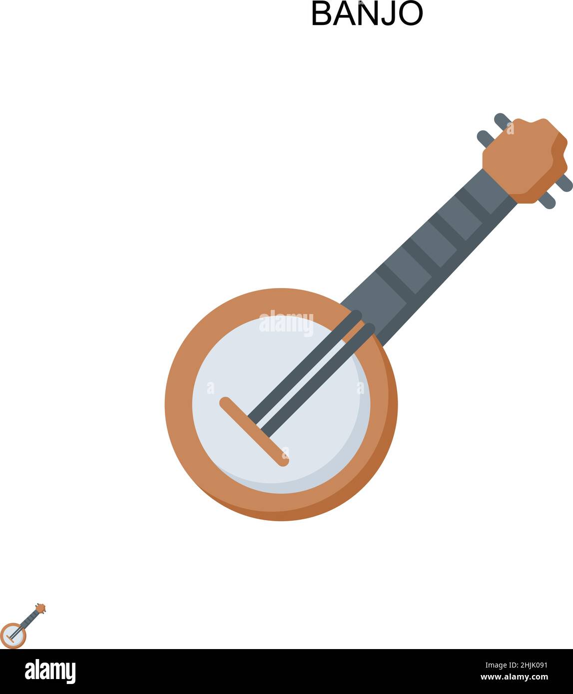 Einfaches Banjo-Vektor-Symbol. Illustration Symbol Design-Vorlage für Web mobile UI-Element. Stock Vektor