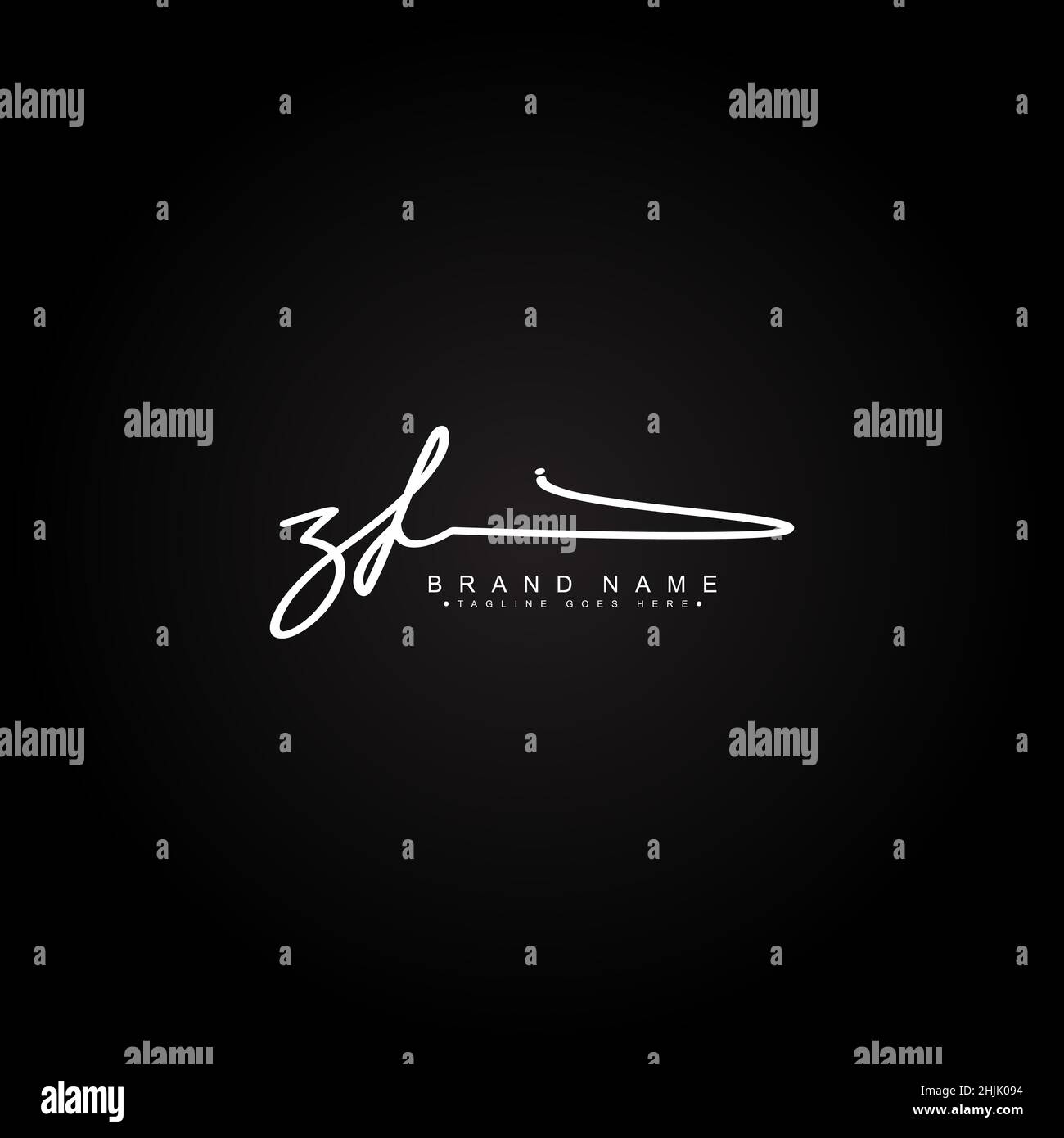 Anfangsbuchstabe ZF-Logo - handgezeichnetes Signaturlogo - einfaches Signaturlogo im Handschriftstil für Firmennamen-Initialen Stock Vektor